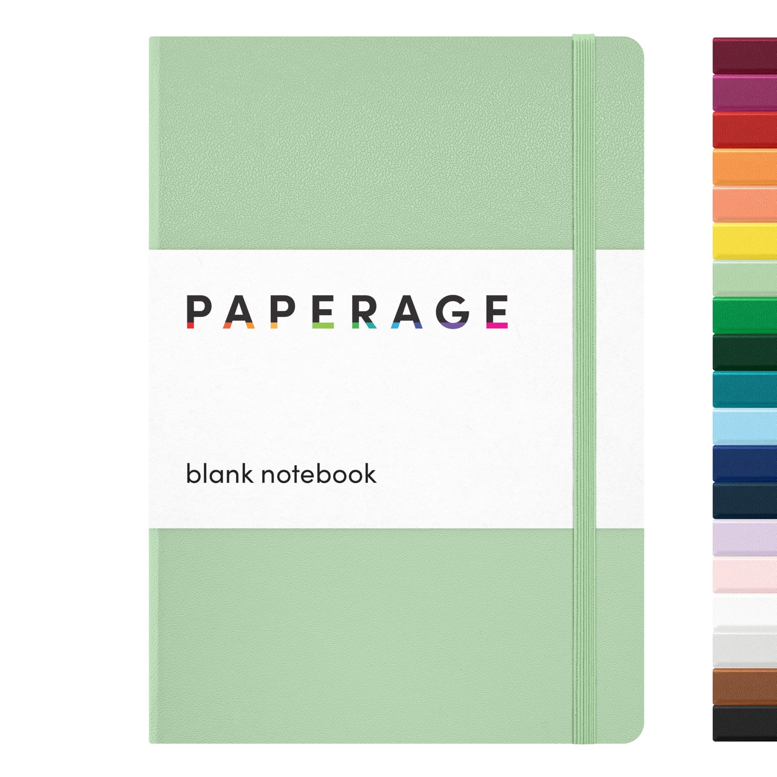 PAPERAGE Blank Journal Notebook, (Sage Green), 160 Pages, Medium 5.6 in x 8 in - 100 GSM Thick Paper – Hardcover Journaling Notebook for Work, School, Note Taking or Sketching