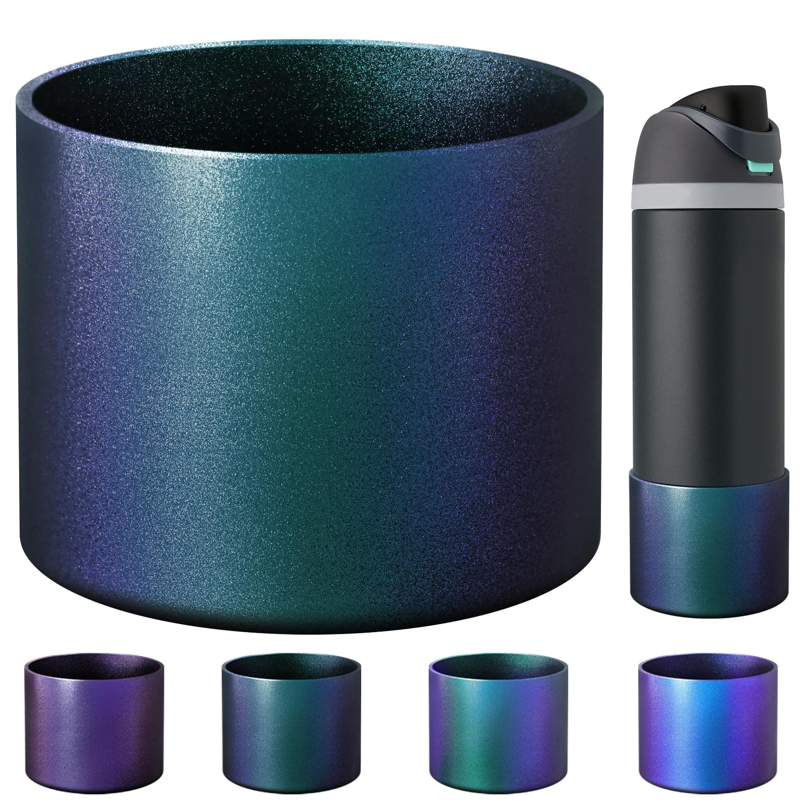 UBEEKOOChameleon Gradient Metallic Silicone Boot, Compatible with Owala FreeSip 24/32/40oz Water Bottle, Sleeve Cover for Owala Water Bottles,Tall Anti-Slip Bottom Protective for Owala Accessories