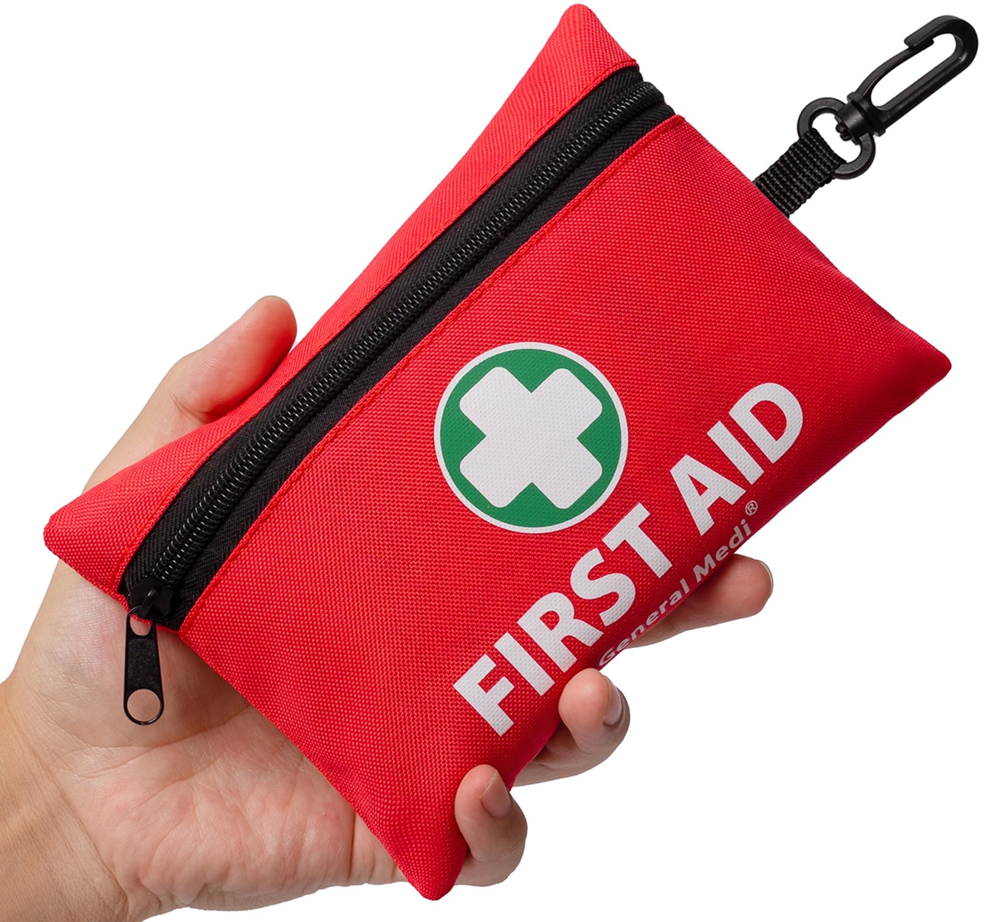 110 Pieces Small First Aid Kit - Includes Emergency Foil Blanket, Scissors for Travel, Home, Office, Vehicle, Camping, Workplace & Outdoor (Red)