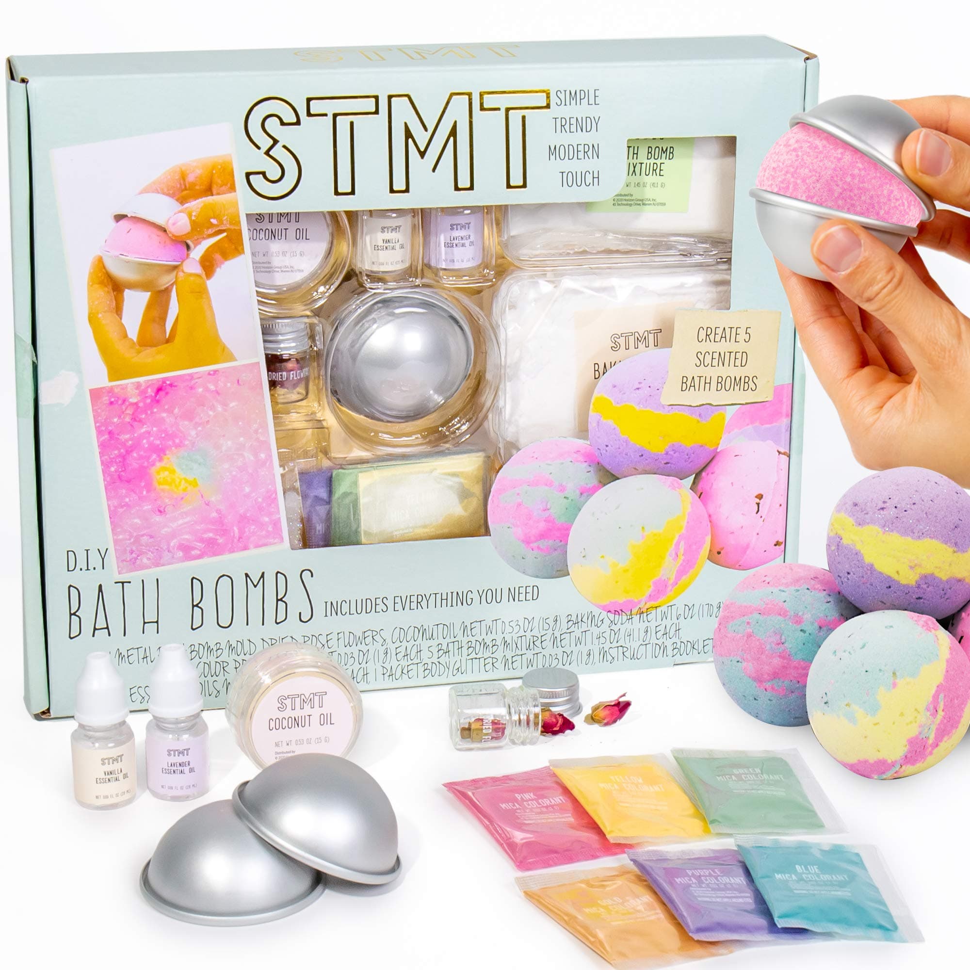 STMT D.I.Y. Bath Bombs Kit - Mix and Mold Your Own 5 Scented Bath Bombs – Bath Bomb Set for Kids Ages 6 and Up