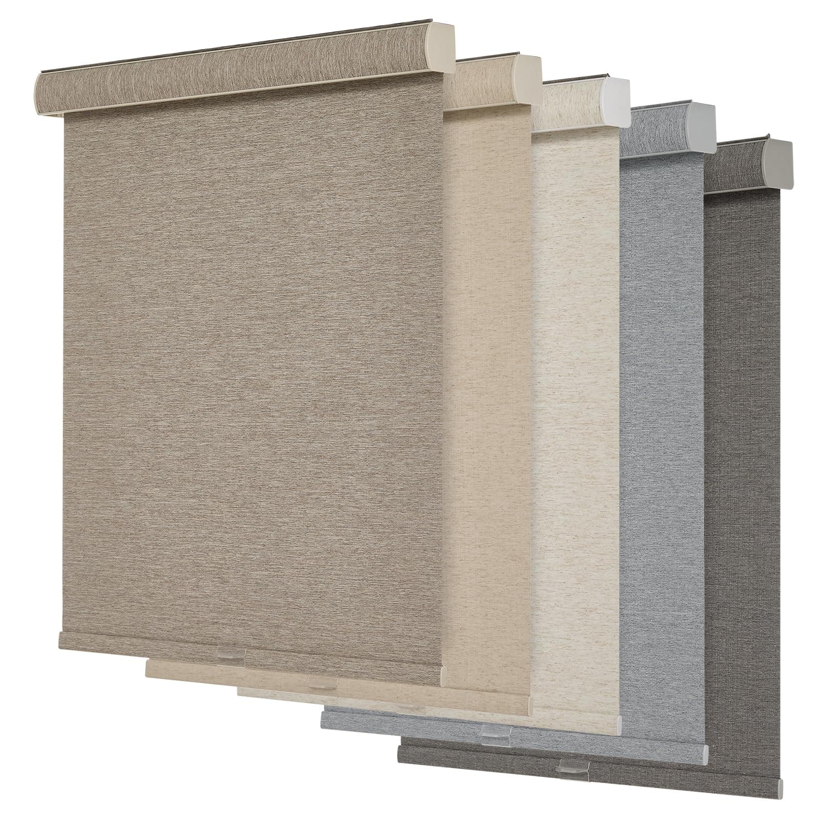 Persilux Blackout Roller Shades for Windows,Cordless,Linen Fabric,Roller Blinds,Thermal Insulated Fabric UV Protection,Window Shades for Home,Office,Bedroom,Door,Blackout-Light Brown,72" W X 64" H