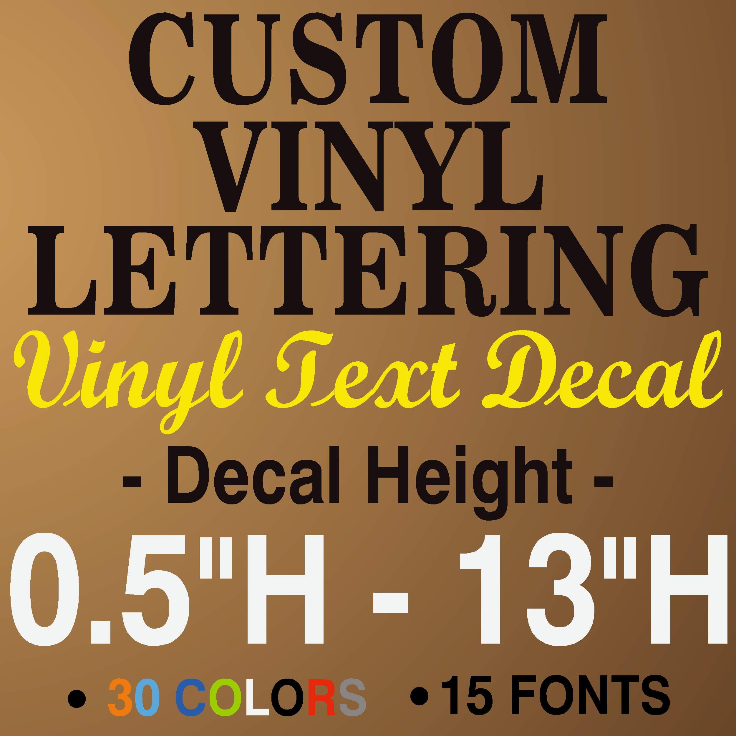 JBY Graphics Custom Vinyl Lettering Decal Personalized Sticker Window Text City Name Car Vehicle Boat Business Store Window Door Vinyl Sign