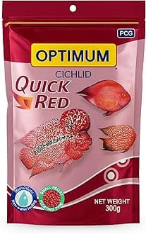 Foodie Puppies Optimum Cichlid Quick Red Small Pellet Fish Food - 300gm | Added with Fish Meal & Corn Gluten Meal | Fish Food for All Aquarium Fish with Free Key Ring
