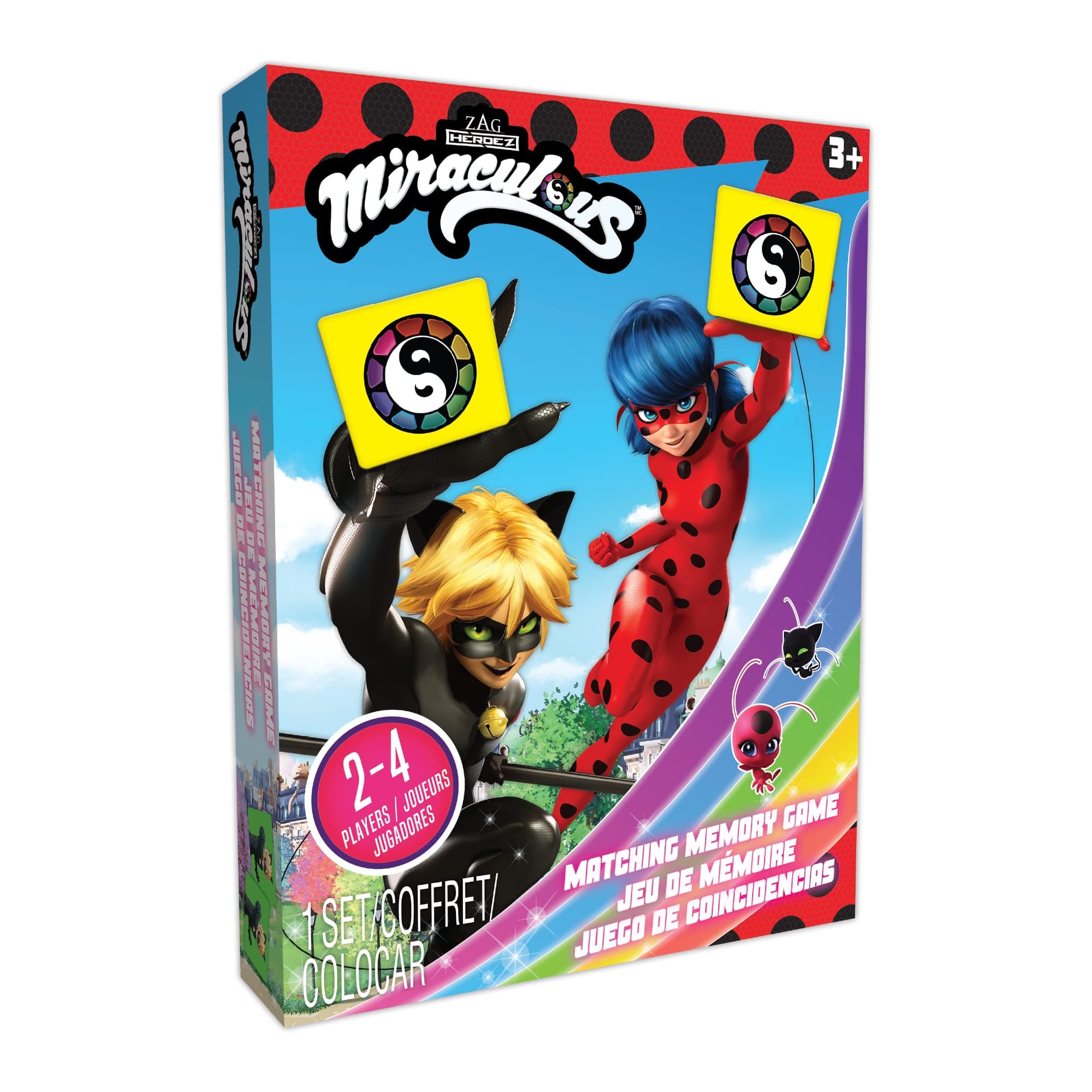 Miraculous Ladybug - Memory Matching Card Game - Featuring 72 Full Color Pieces - Promote and Improve Memory & Sensory Development Skills. Great Birthday Gift for Boys and Girls