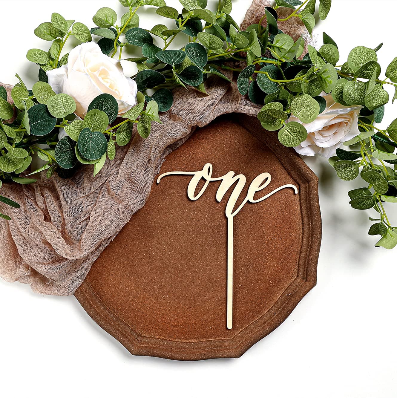 Rustic Wood 1st Birthday Cake Topper - Smash Cake Topper - 1st Birthday Decor