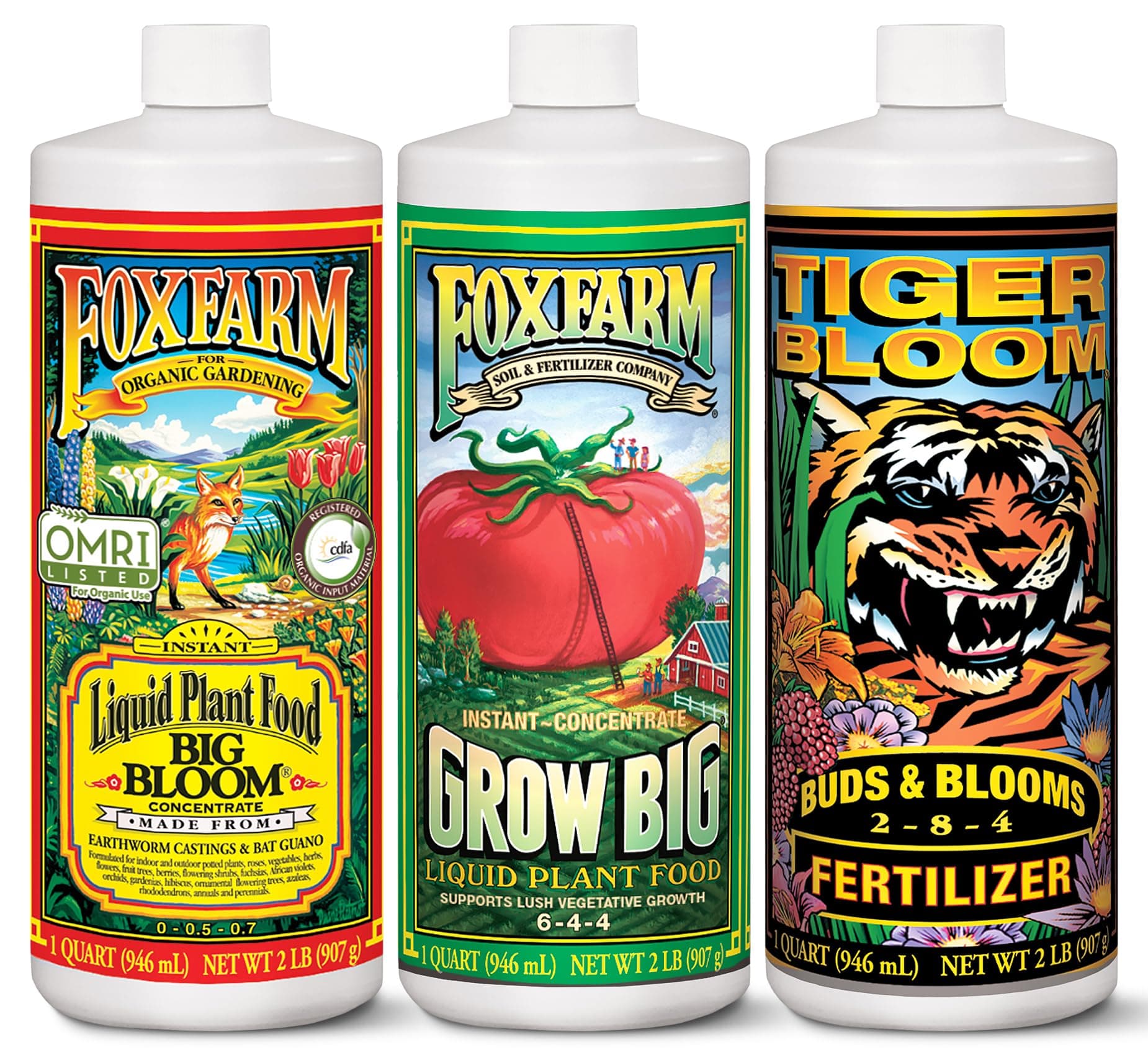 FX14049 Liquid Nutrient Trio Soil Formula: Big Bloom, Grow Big, Tiger Bloom (Pack of 3-32 oz. bottles)