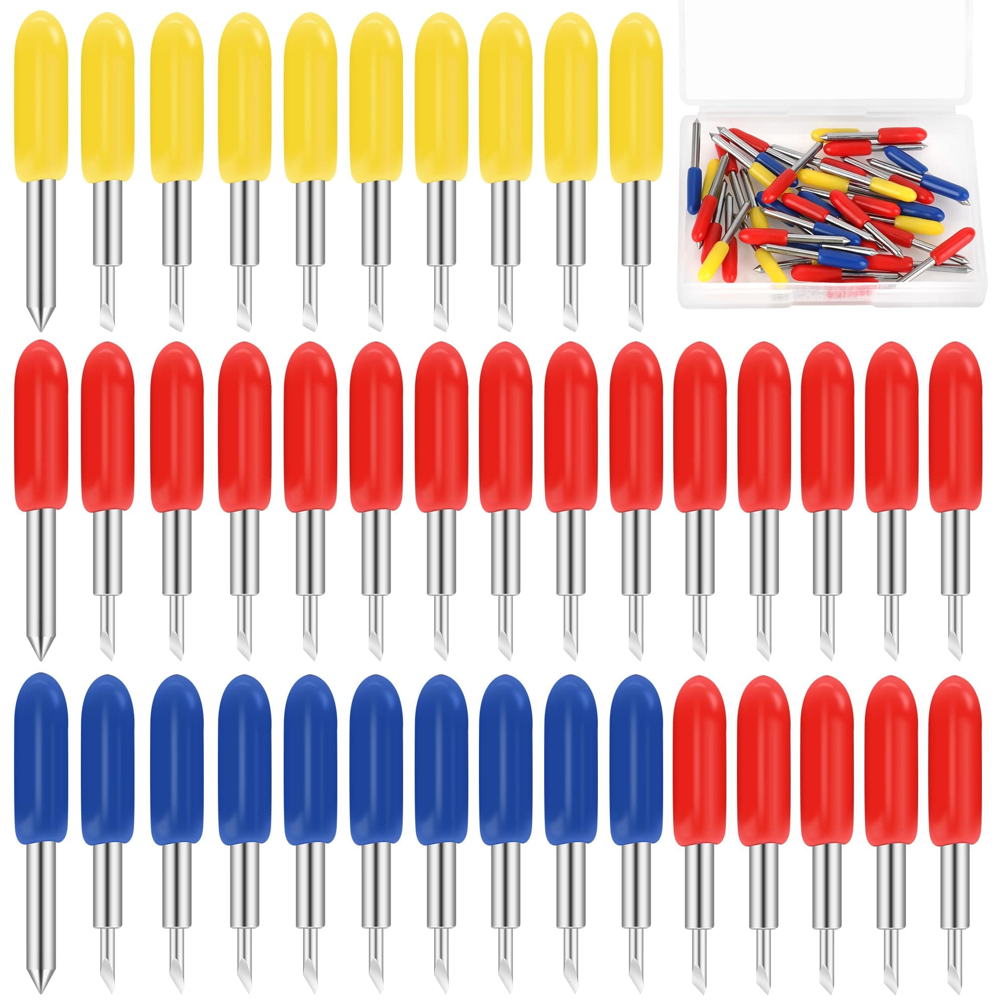 40 PCS Replacement Blades for Cricut Explore Air 2, Luxiv 3rd Party Accessory Replacement Cutting Blades, 20P 45° Blade for Cricut, 10P 30°Replacement Blade for Cricut, 10P 60° Deep Blades