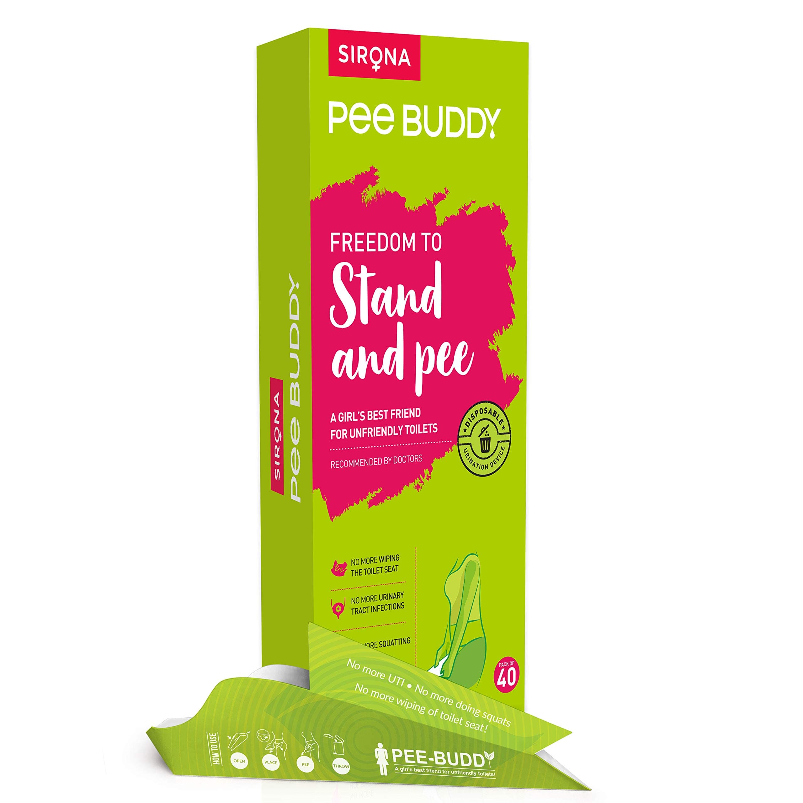 PeeBuddy - Disposable Portable Female Urination Device for Women (40 Funnel - 1 Pack)