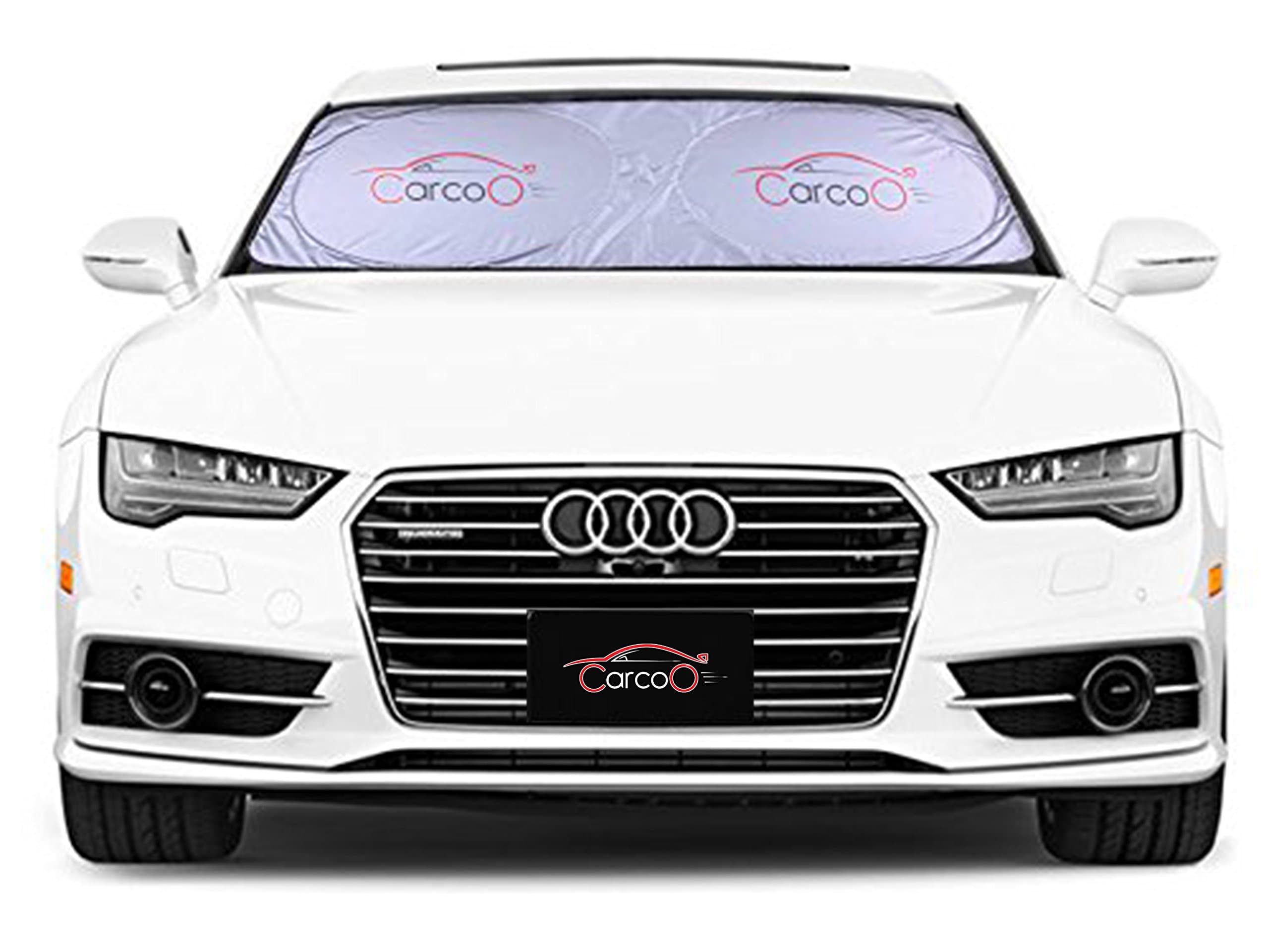 Windshield Sun Shade by CarCoo - car Visor Shade for Sun Protection, Best Windshield Sunshade, RV Protection Windshield Cover, car Sun Shade to Keep The car Cool, Best fit car Windshield Sun Shade.