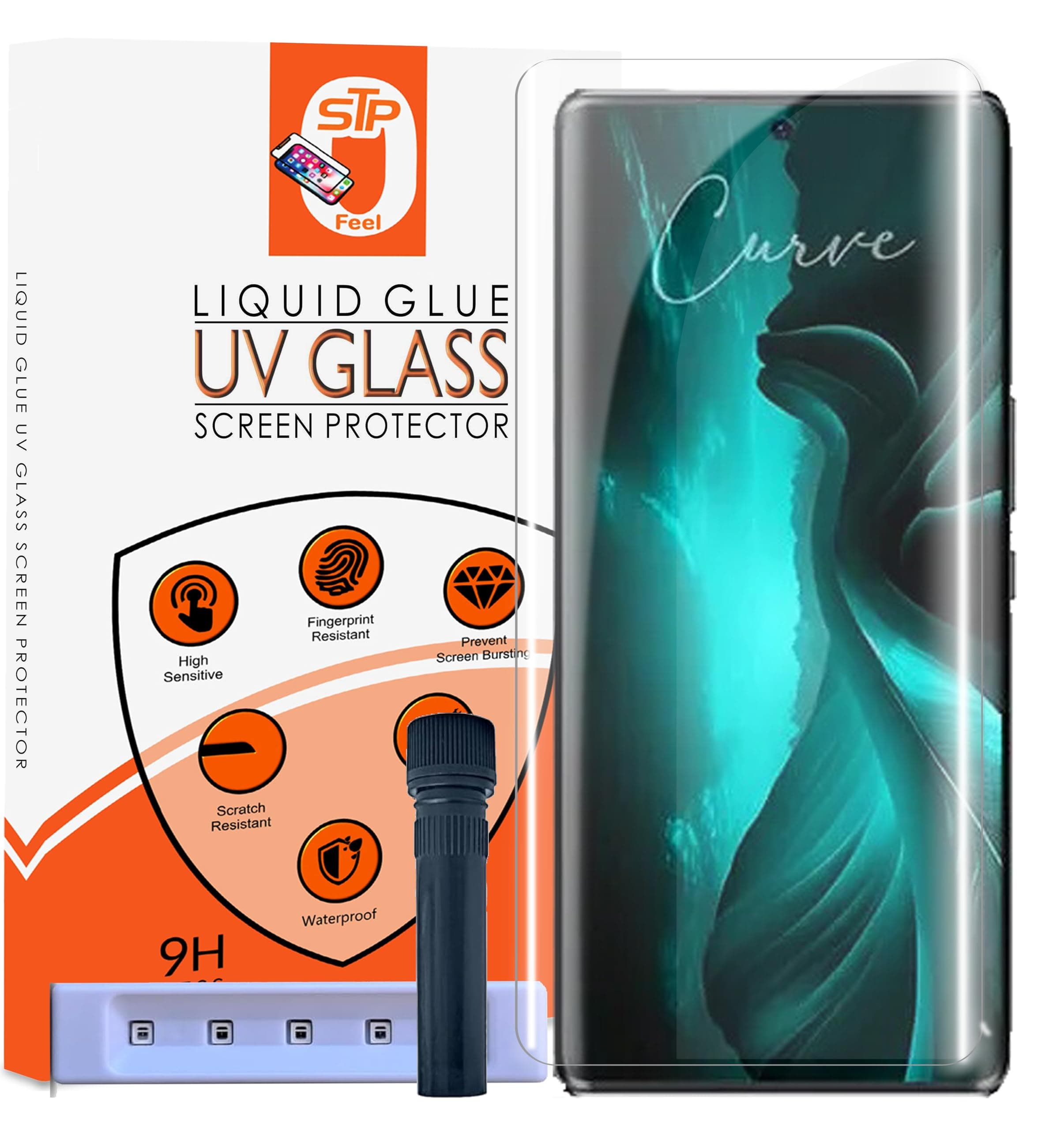 UV HD+ Tempered Glass Screen Protector Guard Compatible For Lava Blaze Curve/Lava Blaze X (6.67 Inch, Pack of 1) Full Adhesive UV Curved Case Friendly HD+ Clarity
