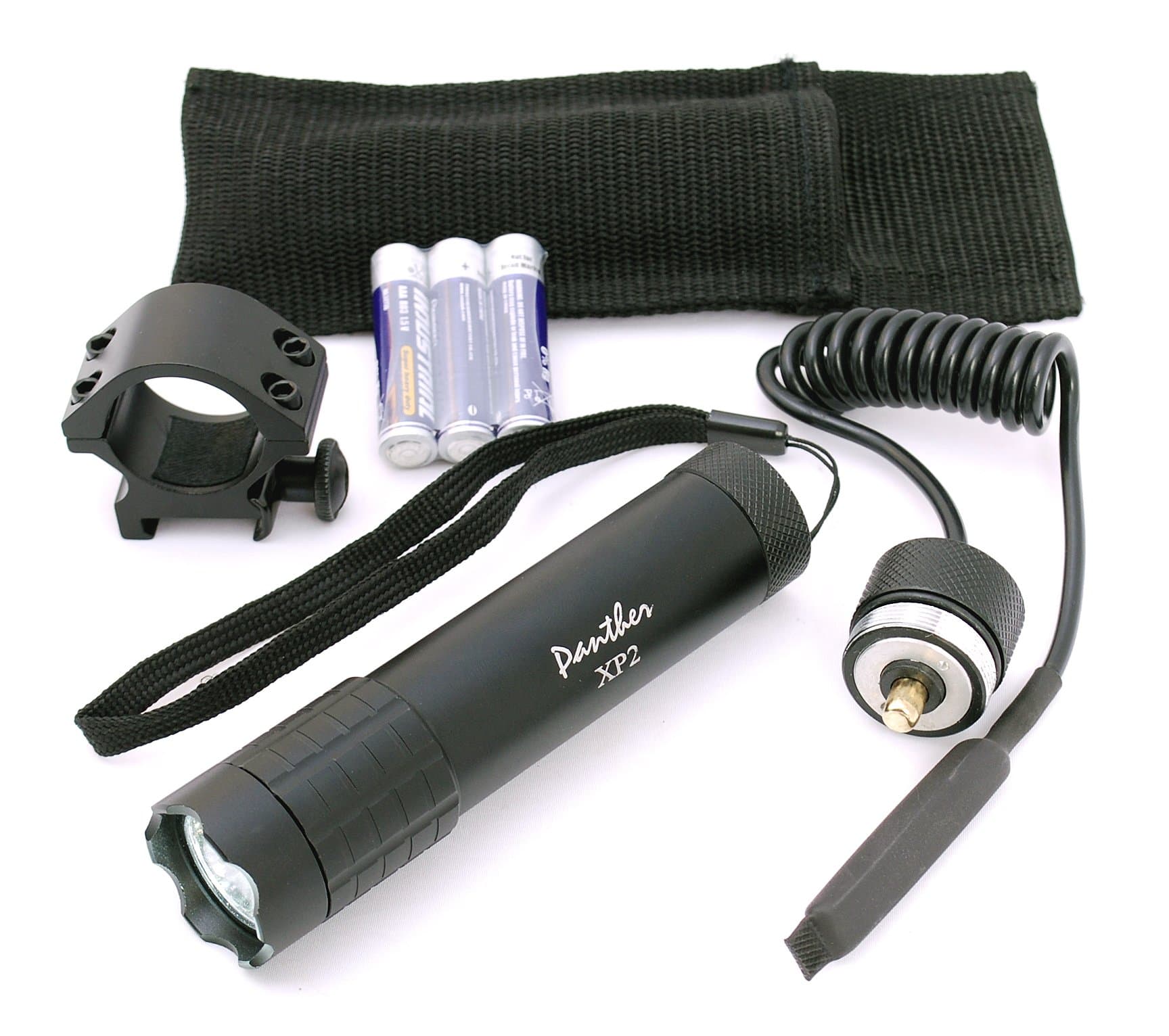 Panther XP2 Tactical 180lumen 3Watt AAA Strobe LED Flashlight Weaponlight w Gun Mount Wire Cord Switch