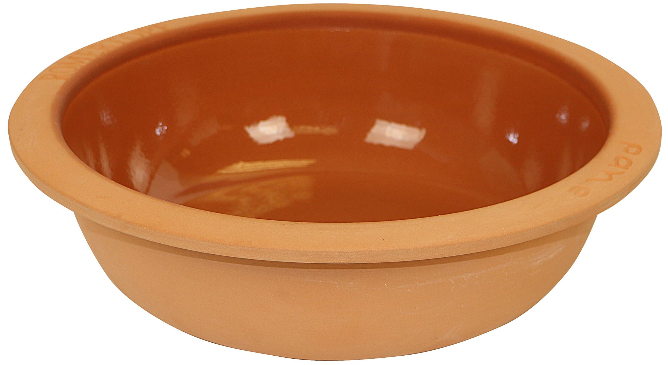 Reston Lloyd Glazed Round Natural Clay Bread Pan, Terracotta