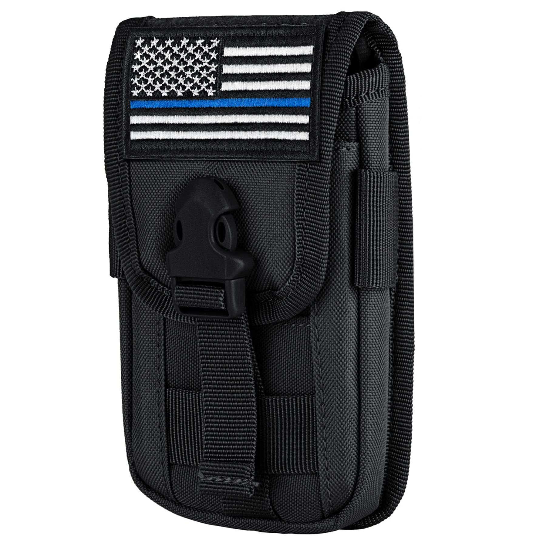 IronSeals Tactical Cell Phone Holster Pouch with US Flag Patch - One Size