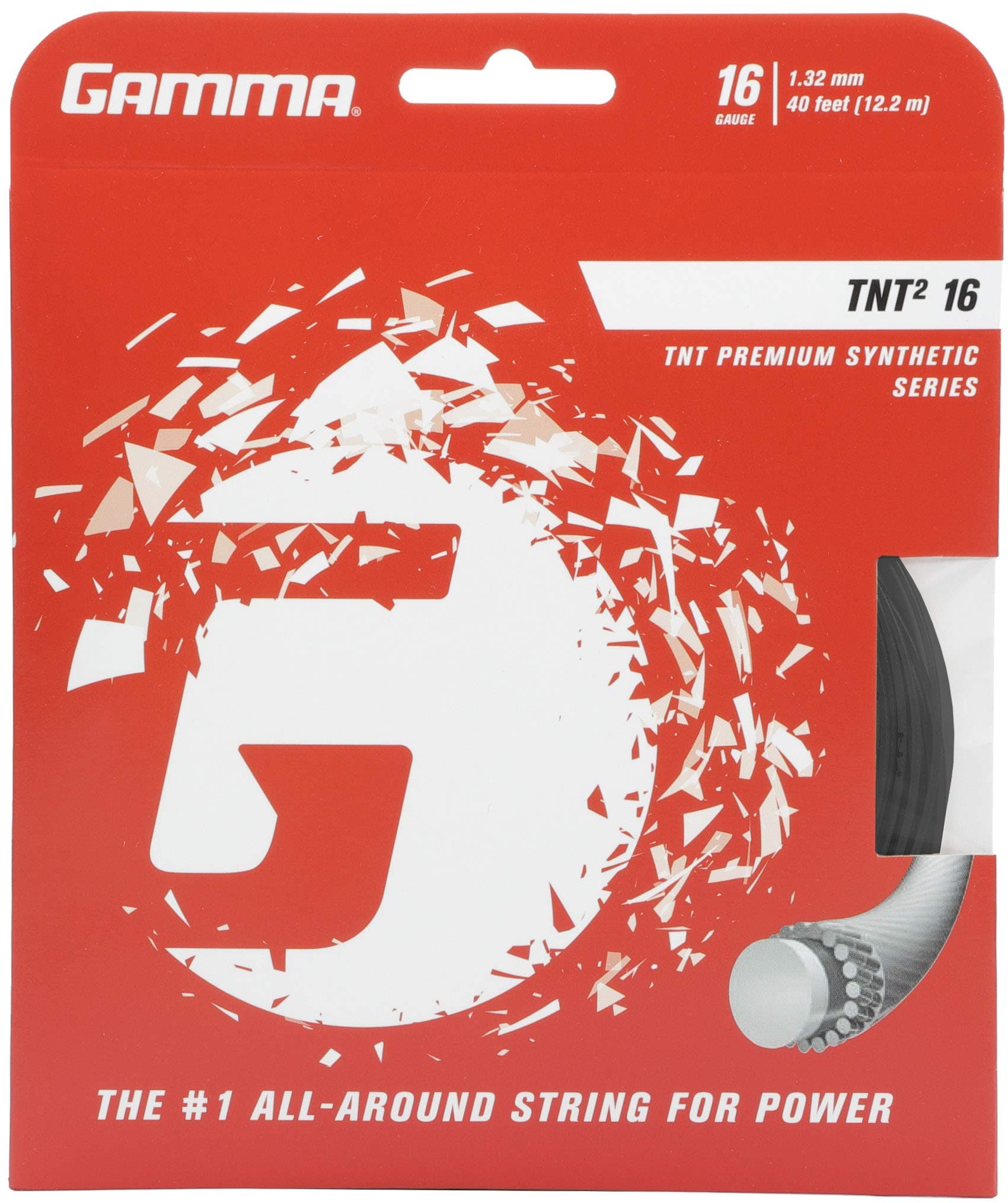 Gamma TNT2 16G Tennis String, Black