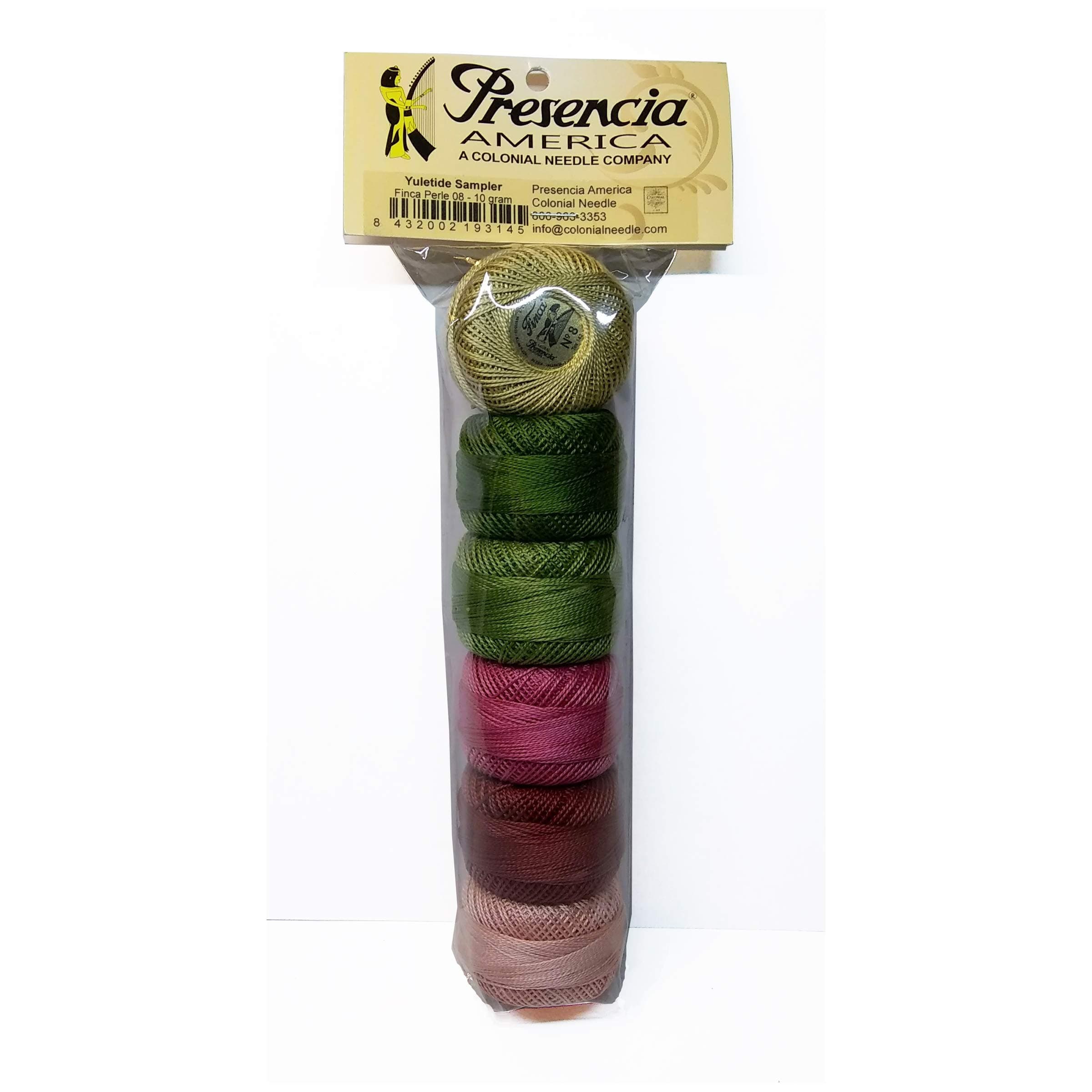 Presencia Finca Perle Cotton Size #8 Thread Sampler Pack for Sashiko, Embroidery, and Quilting (Yuletide)