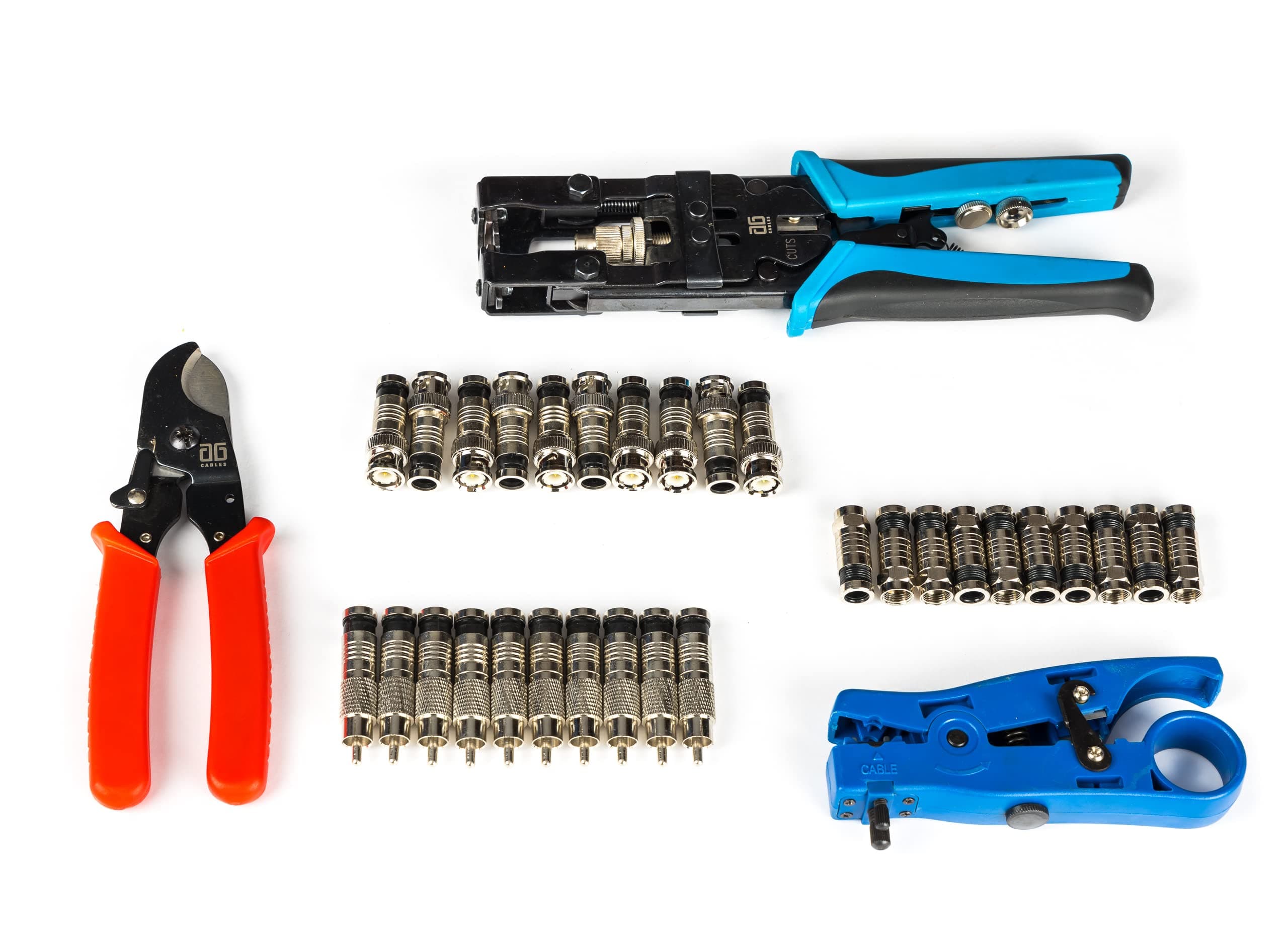 Compression Tool Kit - 5082R tool, stripper, cutter and connectors