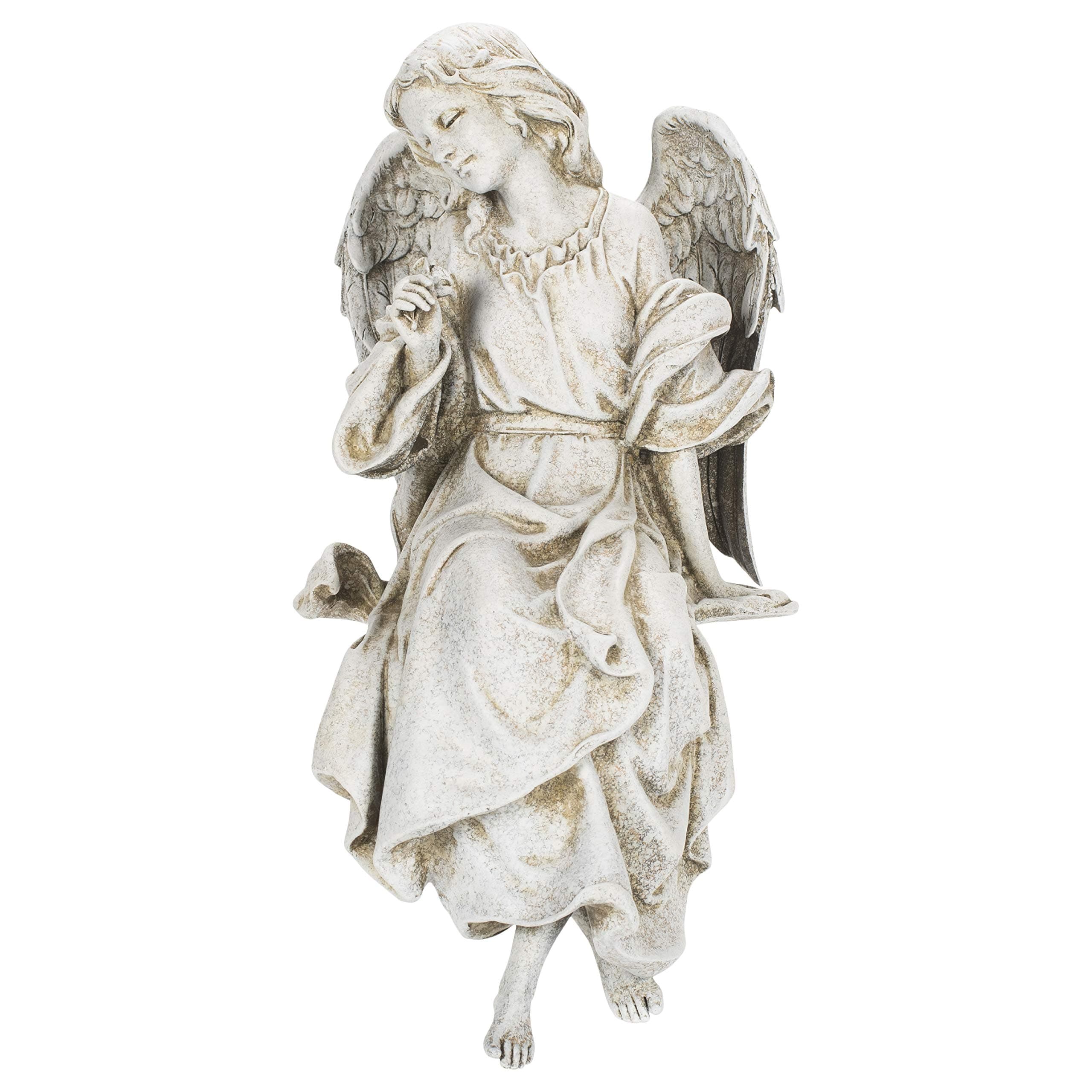 Joseph's Studio 64554 Tall Sitting Angel Looking Down Statue, 12-Inch