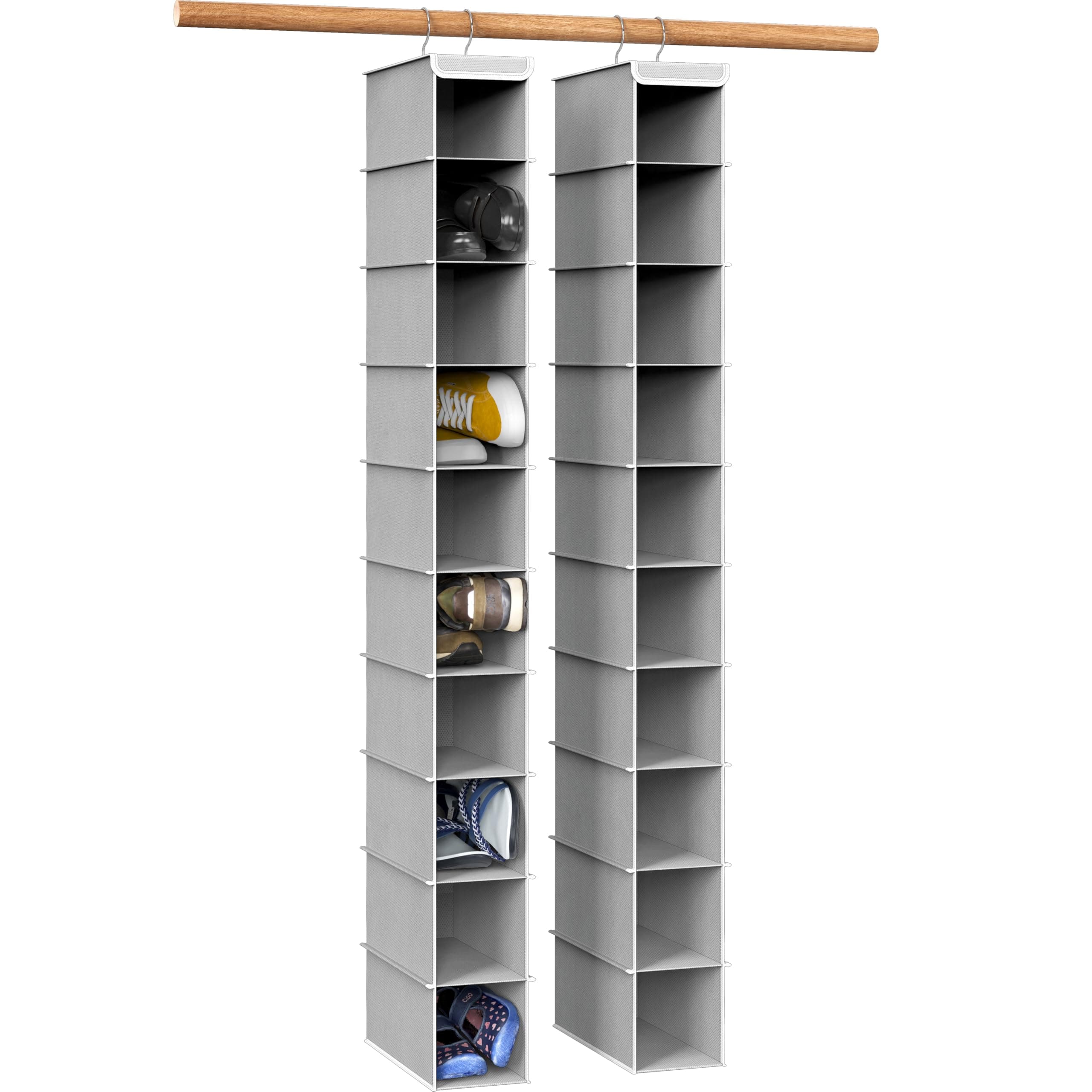 Simple Houseware 2 Pack 10 Shelves Hanging Organizer, Grey