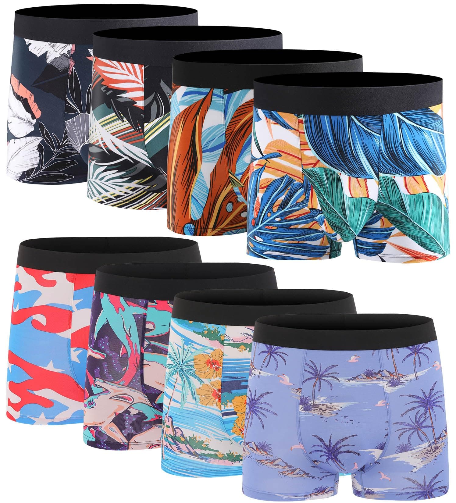 Men's Underwear Boxer Briefs Bamboo Viscose Trunks Soft Comfortable Multipack