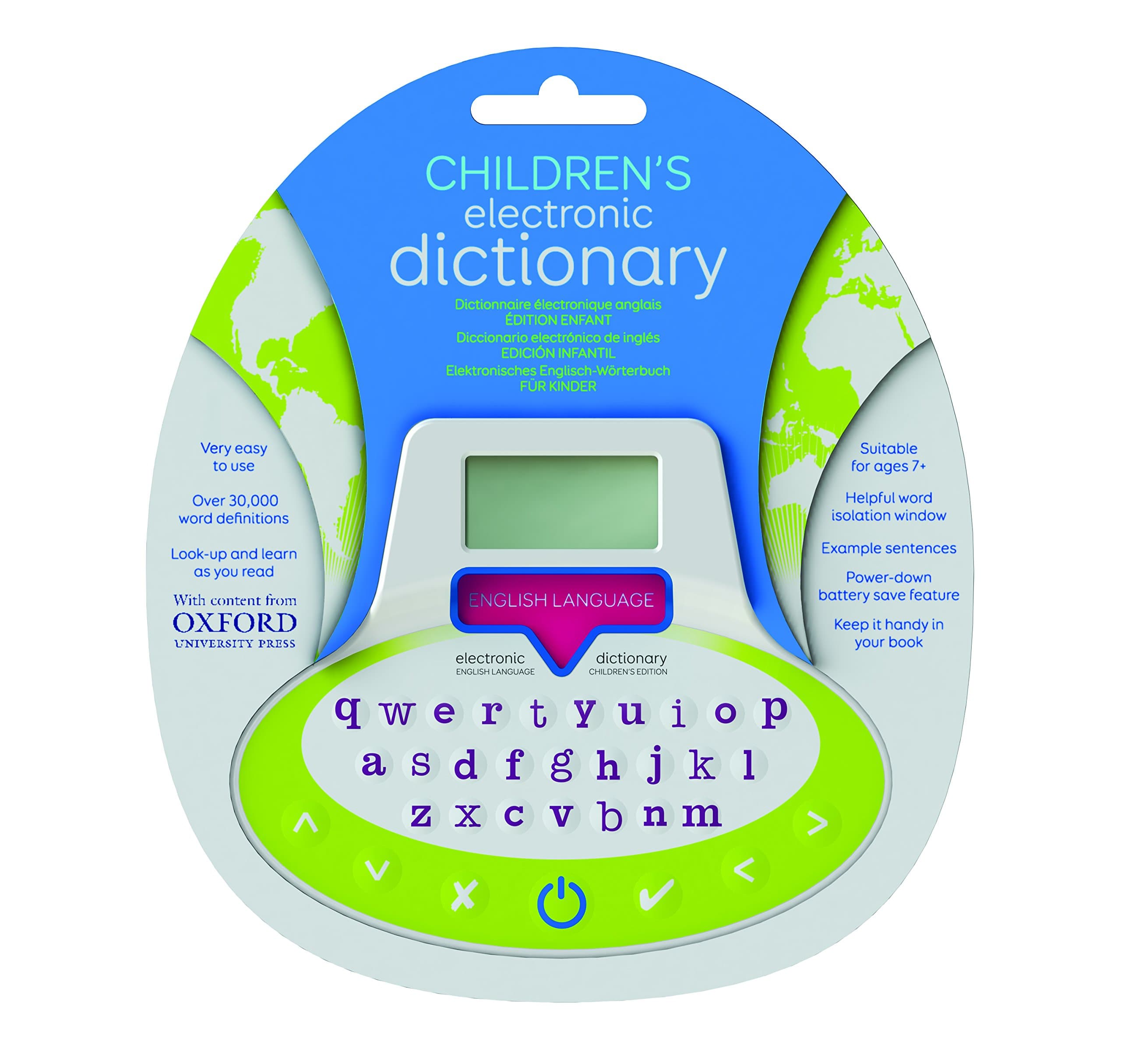 Children's Electronic Dictionary Bookmark,white, green, & blue