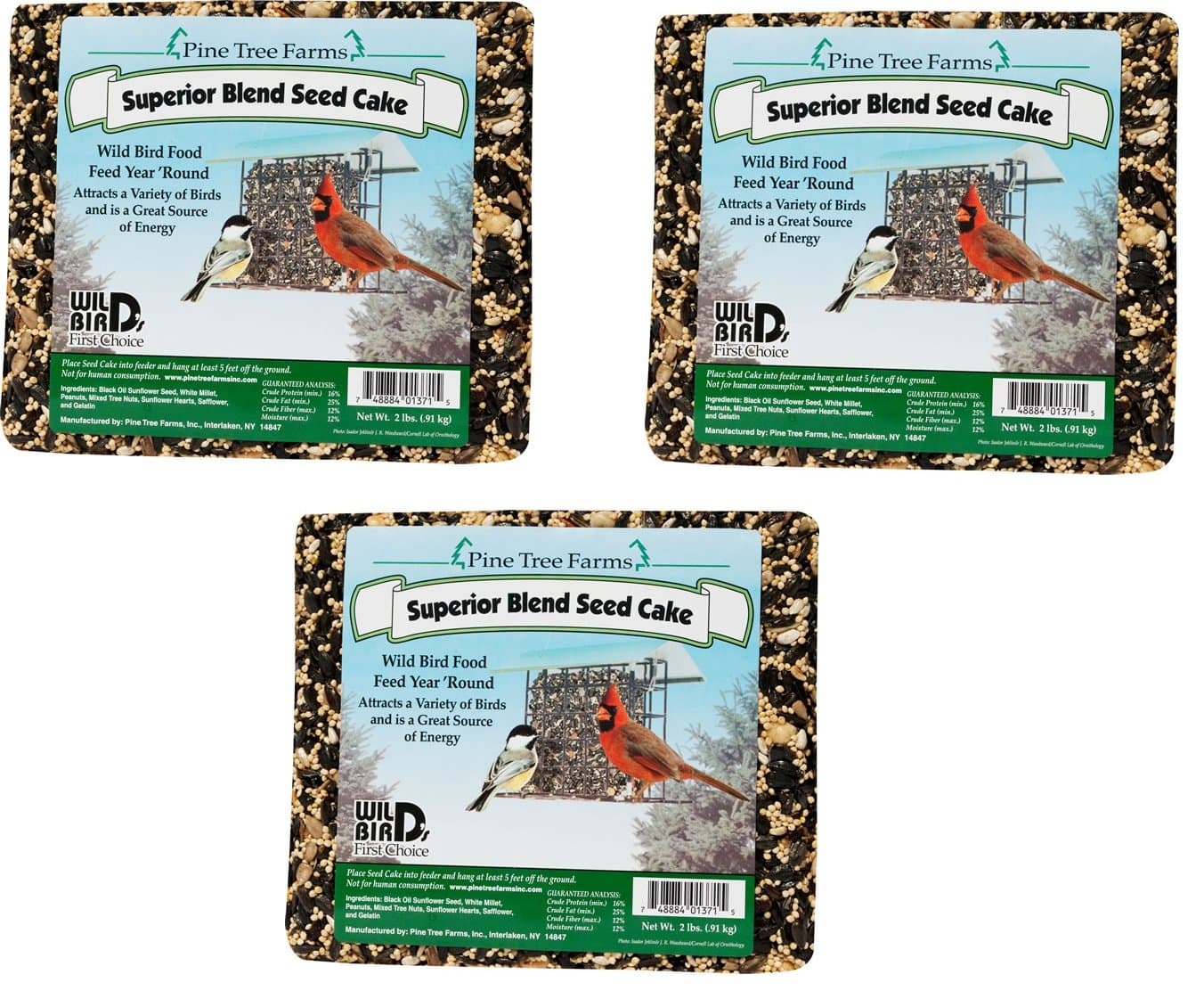 Pine Tree Farms Superior Blend Seed Cake, 2 Pounds (Pack of 3)