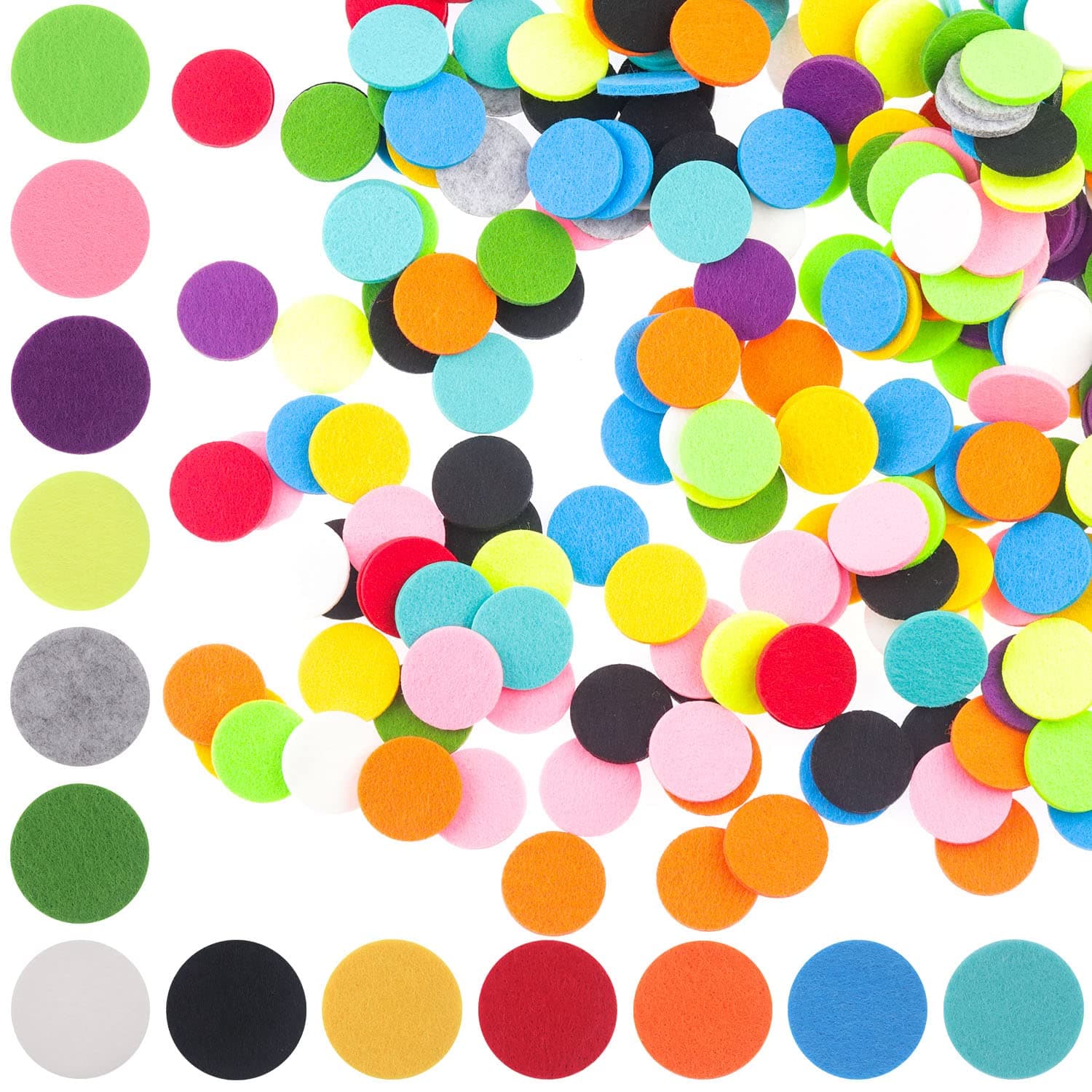 260 Pcs Essential Oil Diffuser Replacement Refill Pads 30mm Aromatherapy Diffuser Oil for Diffuser Essential Oil Necklaces 20 Colors Accessories Refill Pads