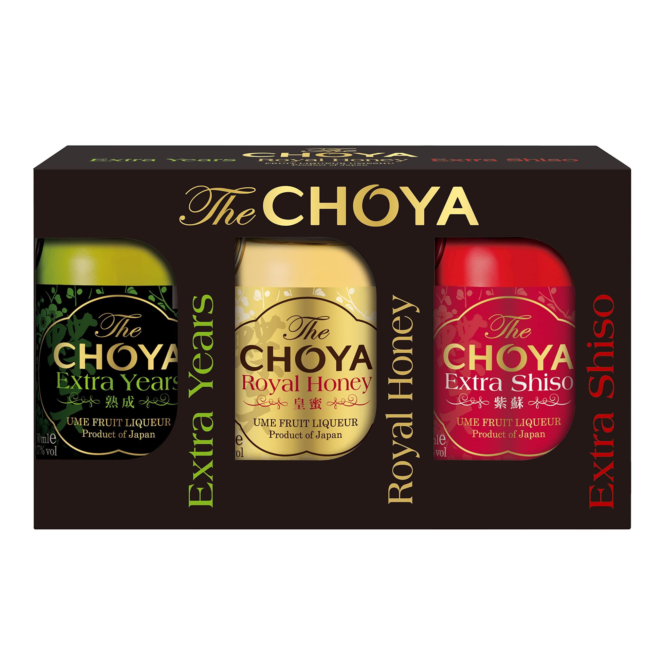 Choya Umeshu Mini Multi Pack Containing of Extra Years Liqueurs, 3 x 5 cl