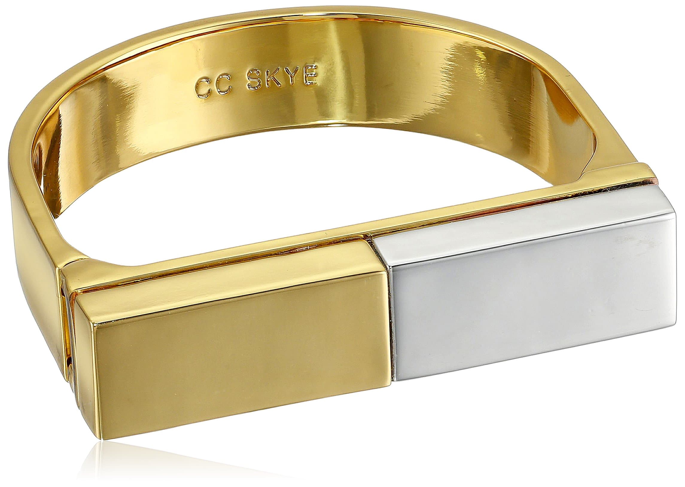 Rhodium Platform Statement Cuff Bracelet, 2.25"