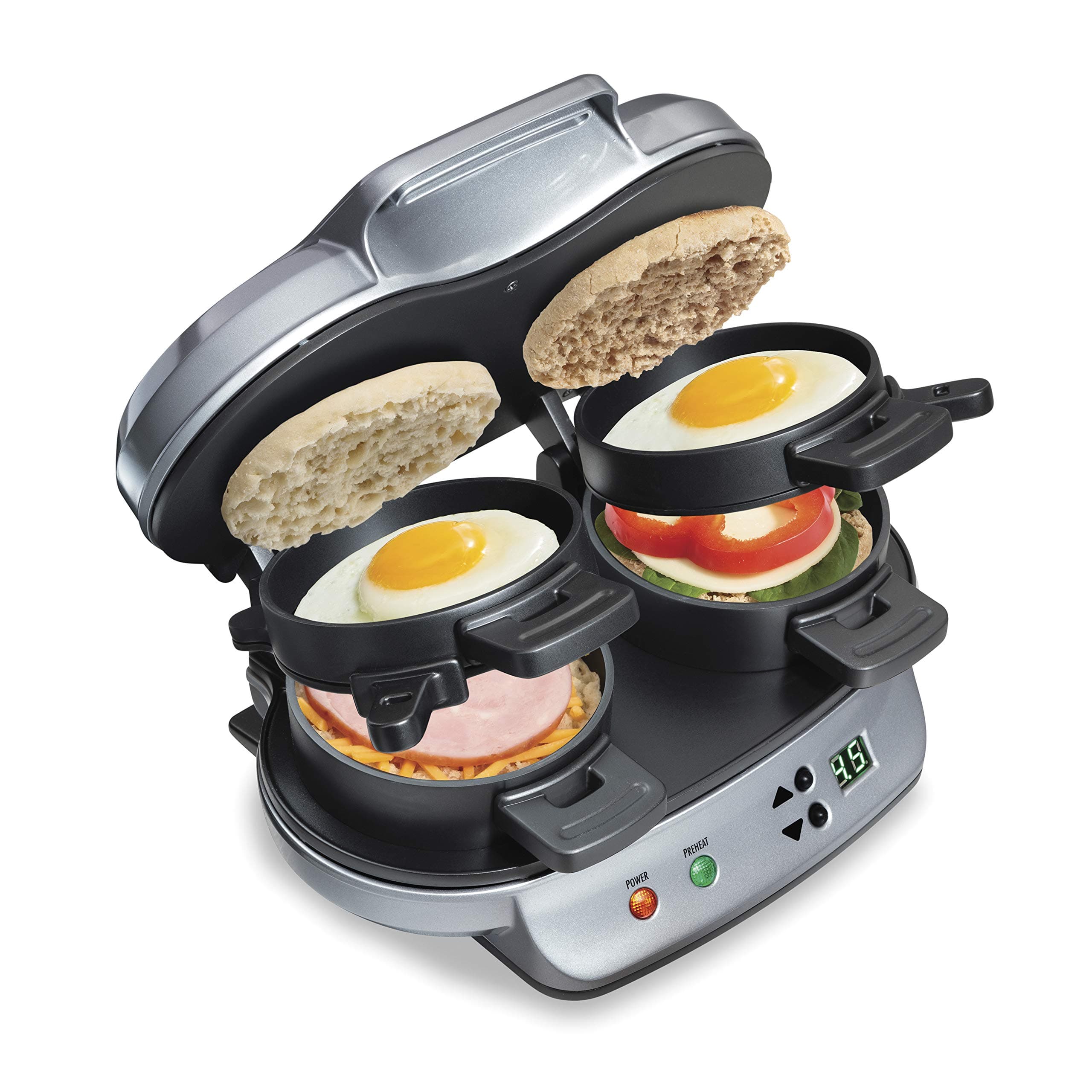 Hamilton Beach Dual Breakfast Sandwich Maker - Silver