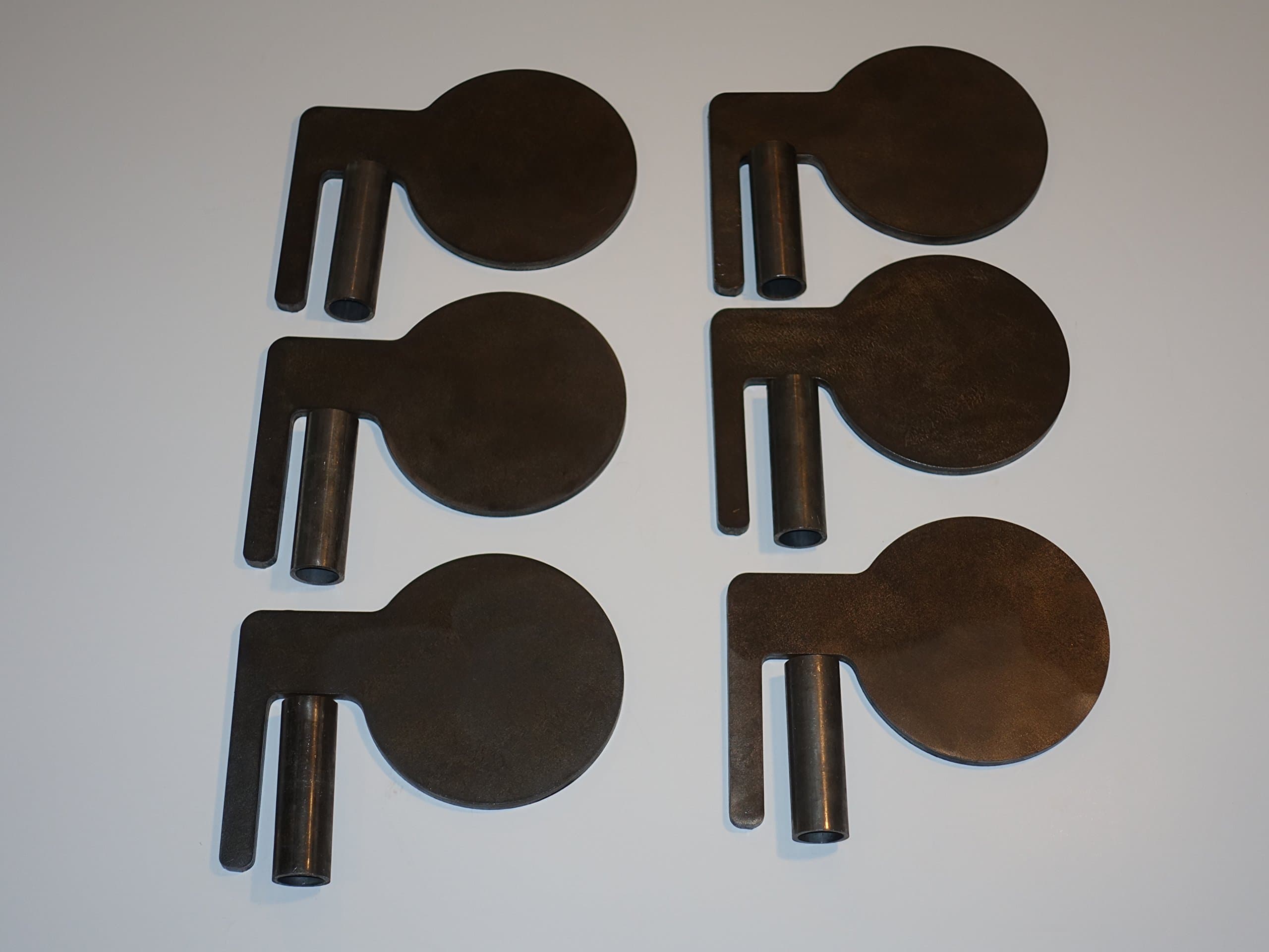 6-6" 3/8" AR500 Dueling Tree Paddles & DOM Tubing Set AR500 DIY Dueling Tree Targets