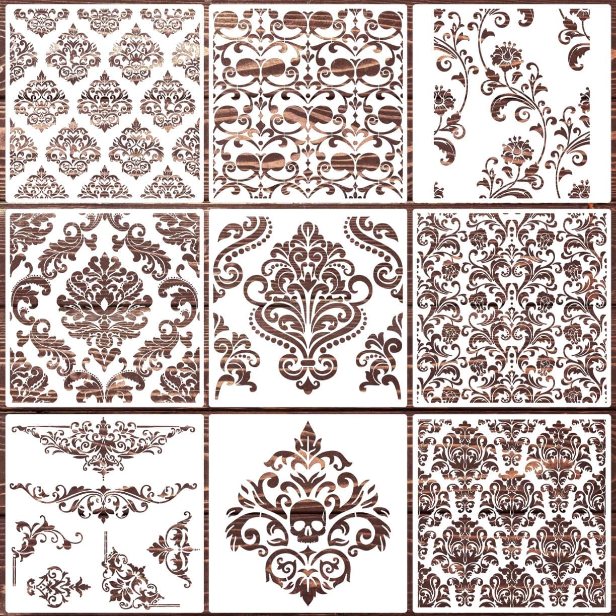 Damask Stencils 12"