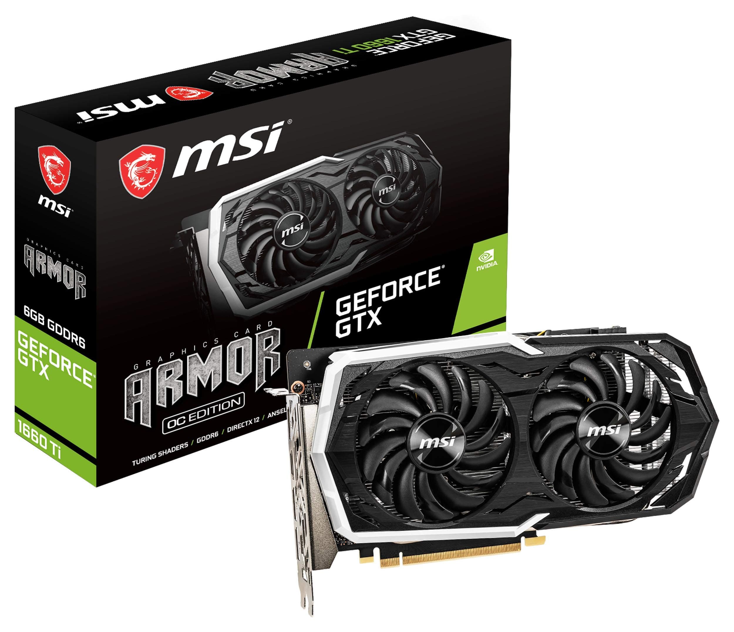 Gaming GeForce GTX 1660 Ti 192-bit HDMI/DP 6GB GDRR6 HDCP Support DirectX 12 Dual Fan VR Ready OC Graphics Card (GTX 1660 TI ARMOR 6G OC)