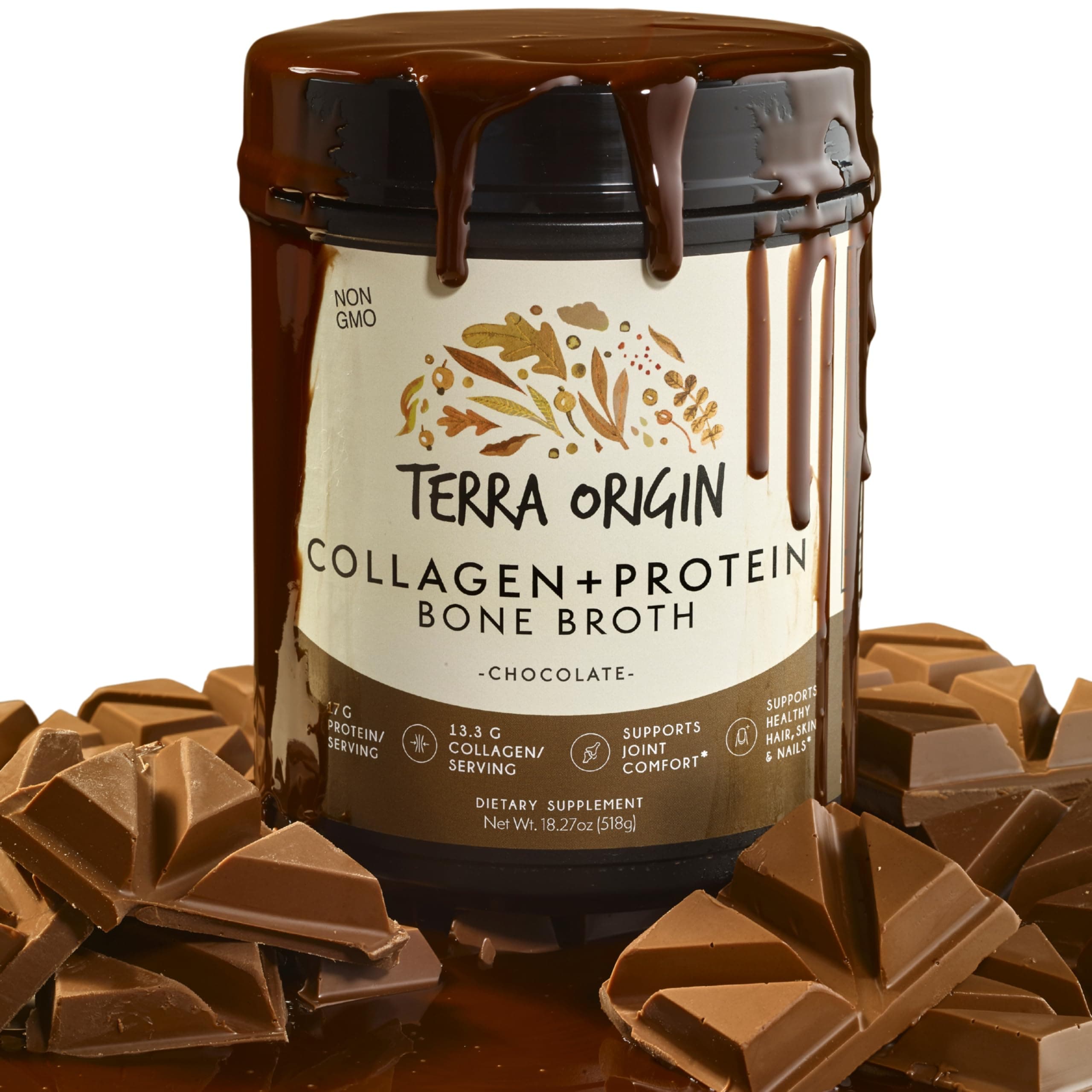 Terra Origin - Bone Broth Protein Chocolate Powder -18.9oz,179478