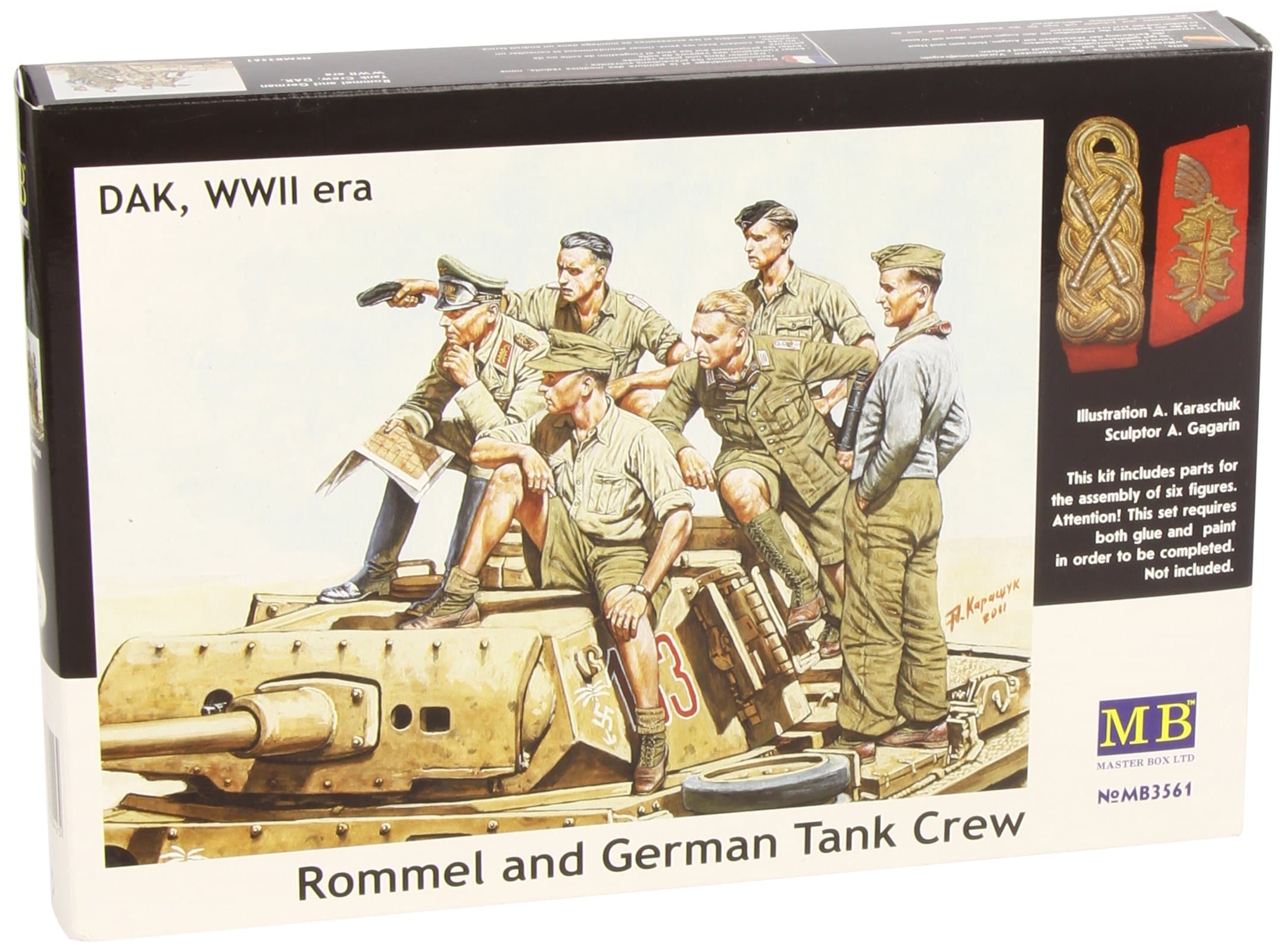 Masterbox 1:35 Scale "Rommel and German Tank Crew, DAK WWII Era" Assembly Parts