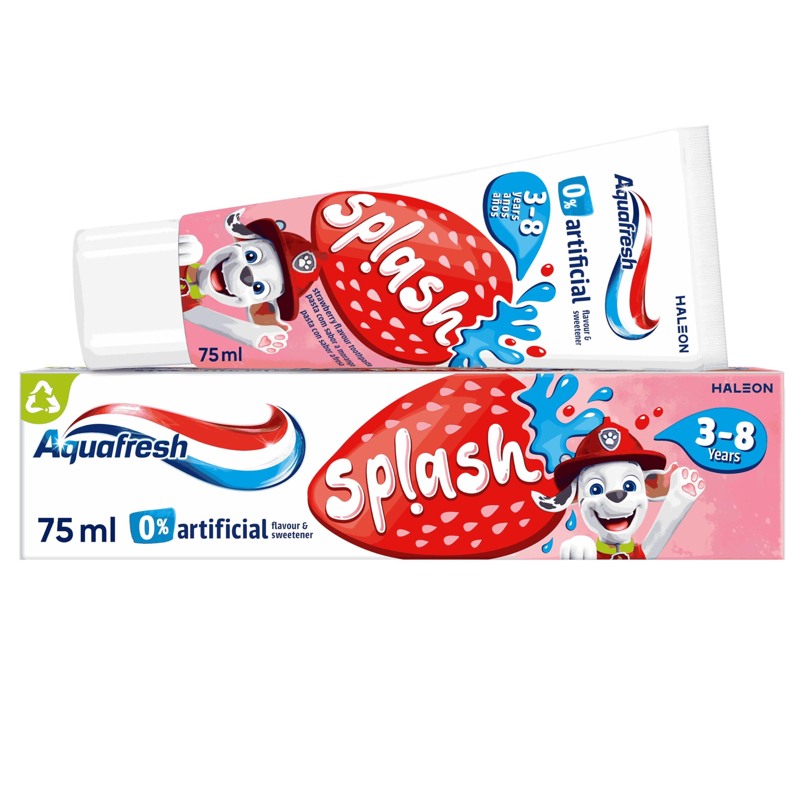 Paw Patrol Splash Toothpaste 3-8 years, Kids toothpaste, Strawberry flavour, 75ml