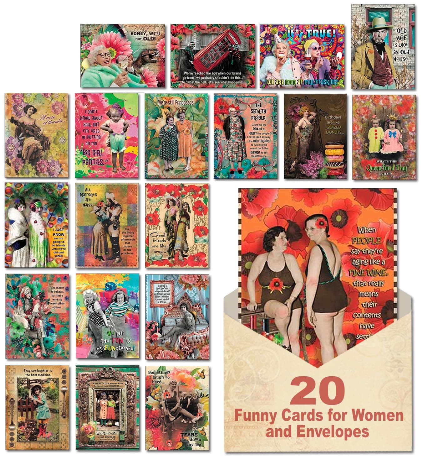 Leanin' TreeClassy, Sassy & Smart-assy Greeting Card Assortment for all Occasions By Shari Jenkins, Beautifully Designed Portfolio Box, Printed on Recycled Paper using Soy-based inks, Made in the