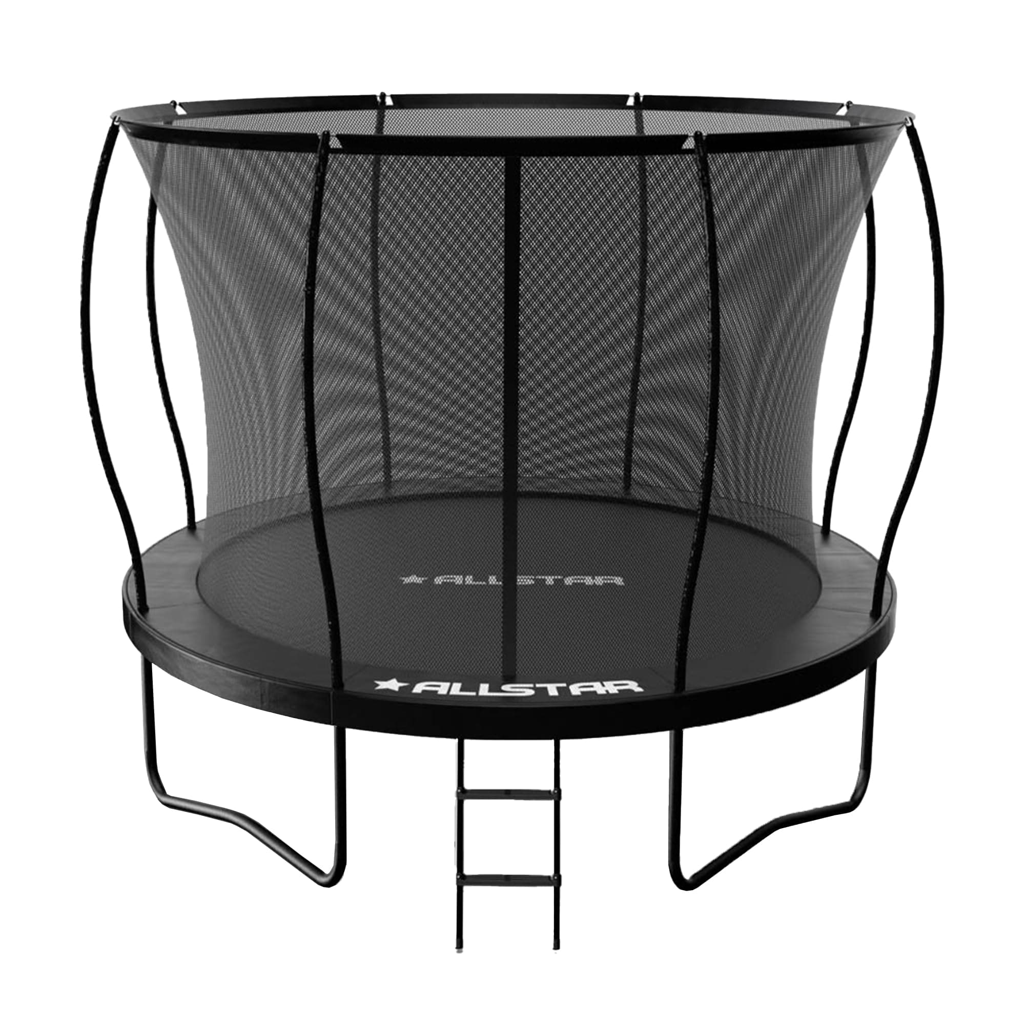JumpFlex Trampoline Allstar 10 FT 12 FT 14 FT Round Outdoor Trampoline ASTM Approved with Net Safety Enclosure & Ladder Playset with Fast Assembly