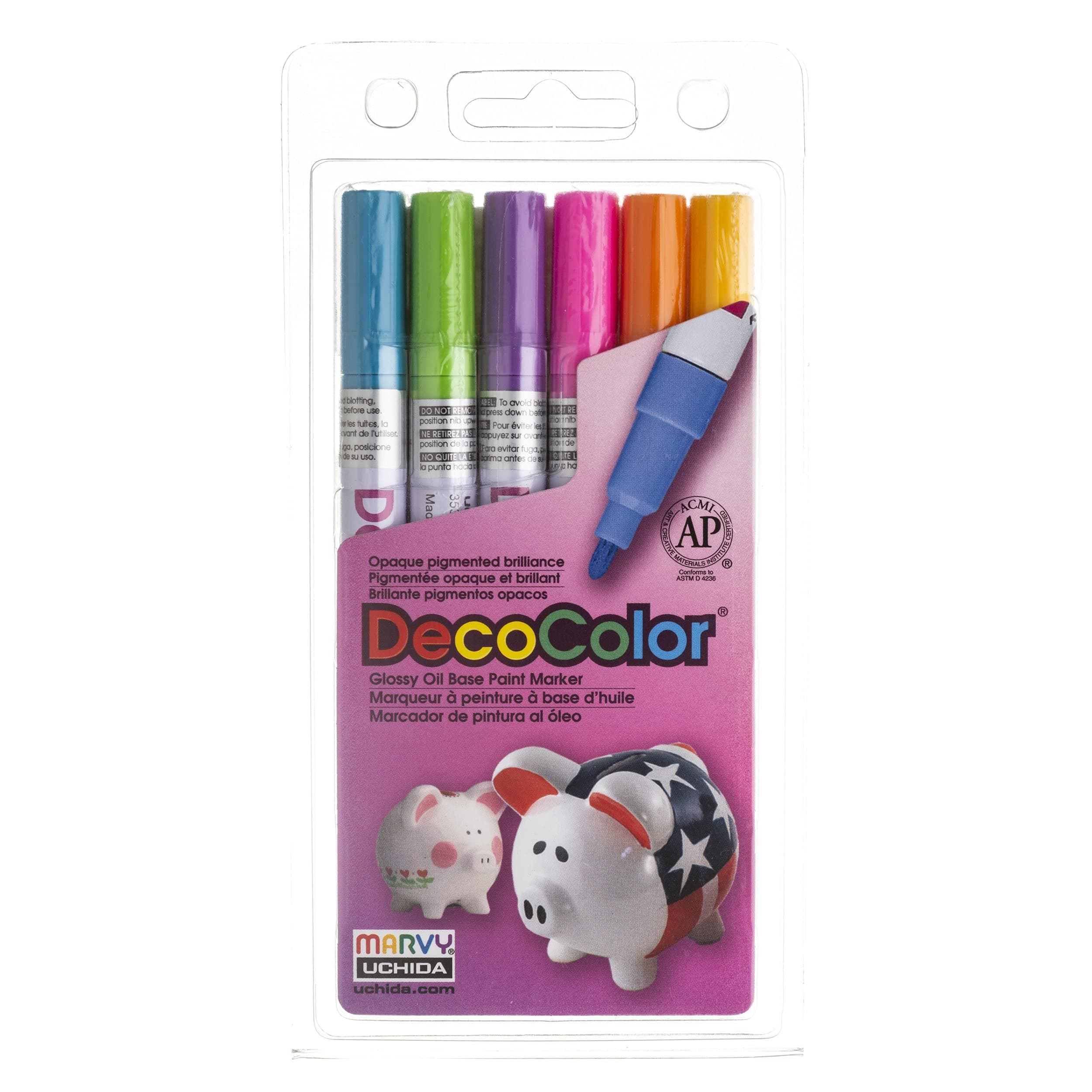 200-6C 6-Piece Decocolor Fine Point Paint Marker Set