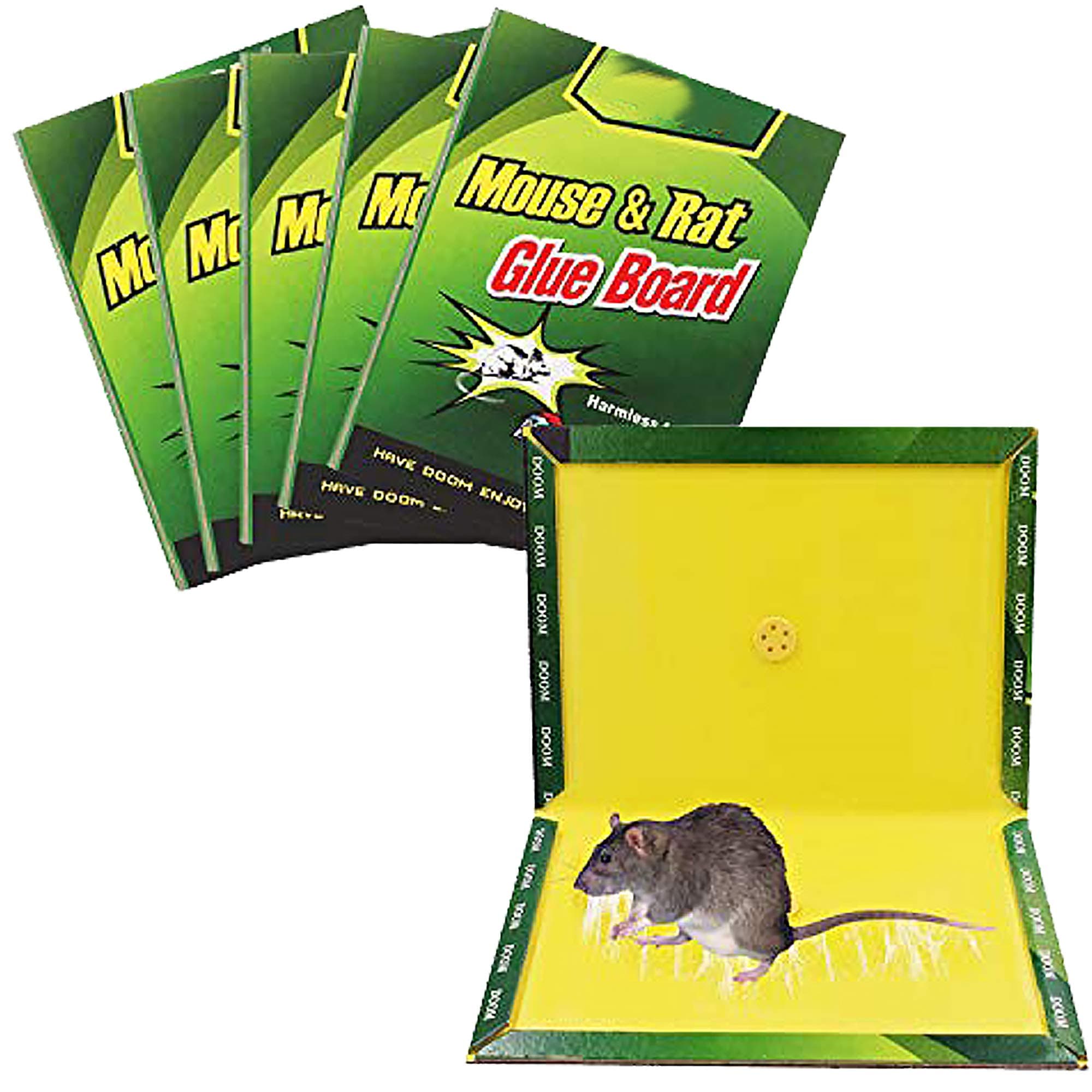 Non-Toxic Mouse Trap Glue Sticky Board for Rats, Cockroaches, Spiders (Pack of 10)