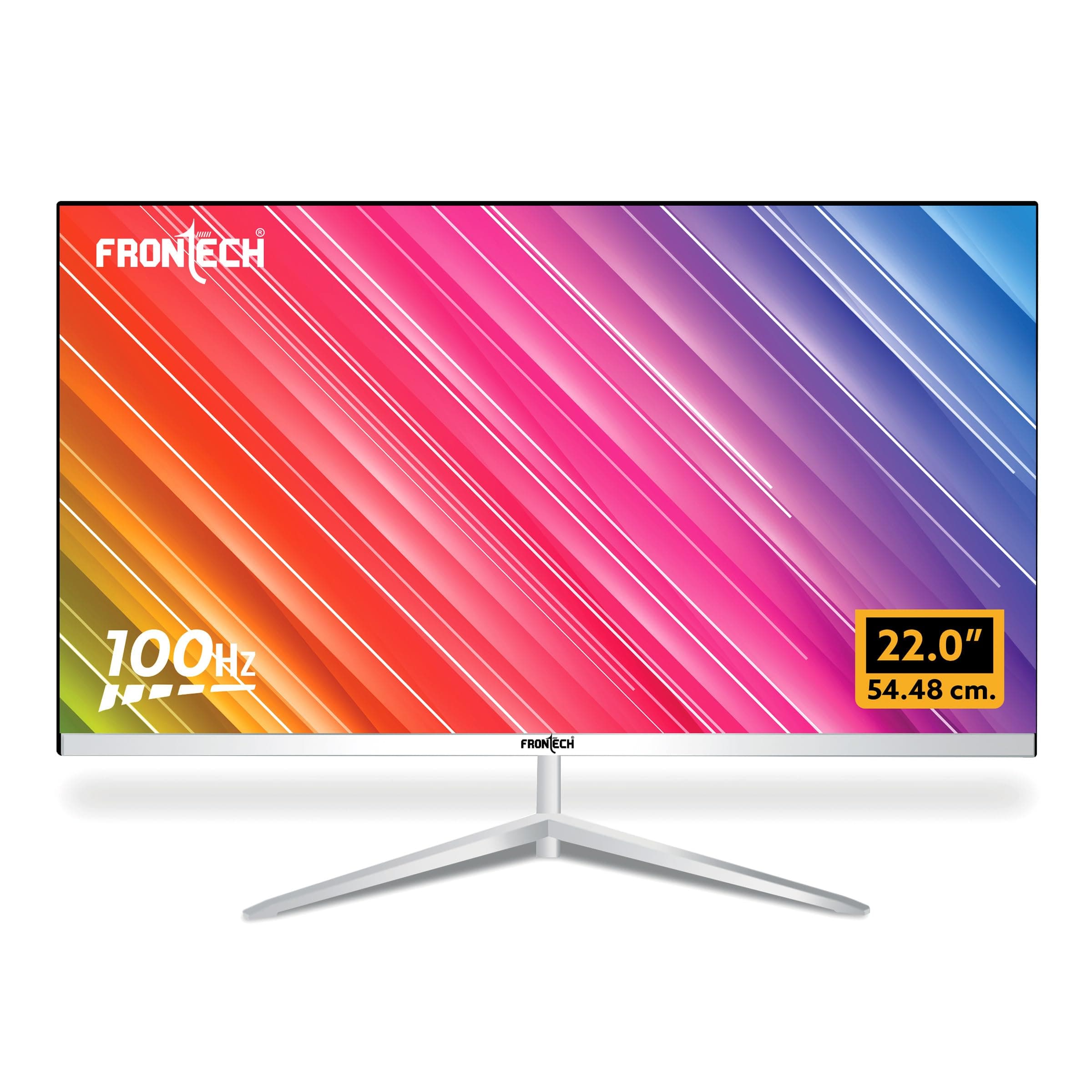 FRONTECH 22 Inch (54.48 cm) with 1920x1080 Pixels LED Monitor|Refresh Rate 100 Hz|Slim| Stylish Design & Wall Mountable| 16.7M Colors|HDMI & VGA Ports (White, MON-0091)