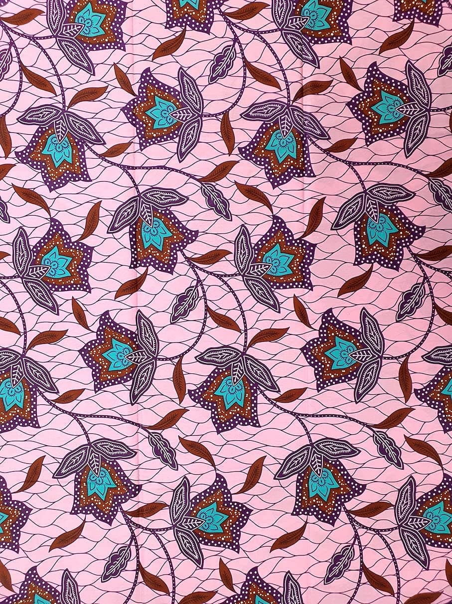 Cotton Printed Fabric - Size: 5.5m x1.2m - Ankara Fabric for Sewing, Cloth Making & Decorating - Pink - Ideal for Gifts