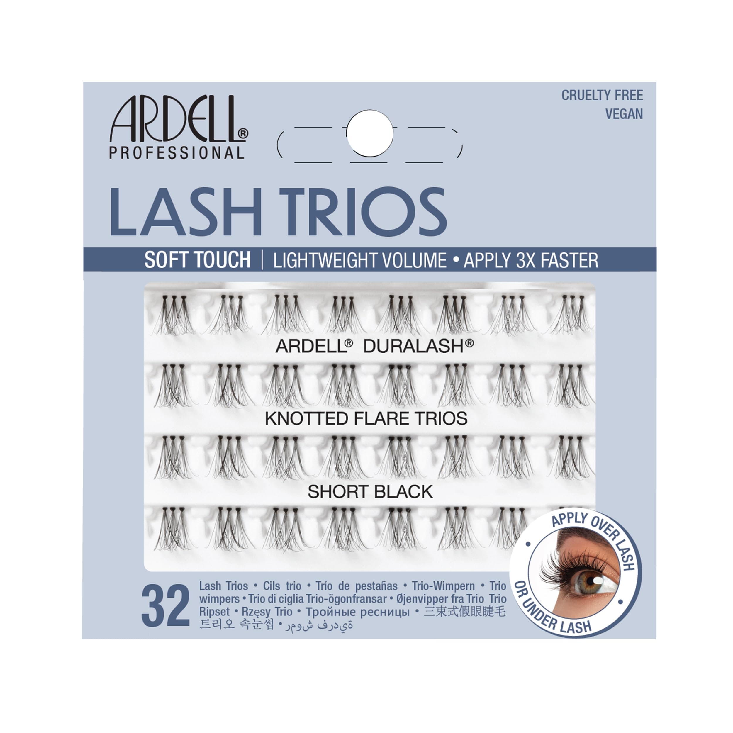 Soft Touch Trios Individuals Eye Lashes, Short, Black