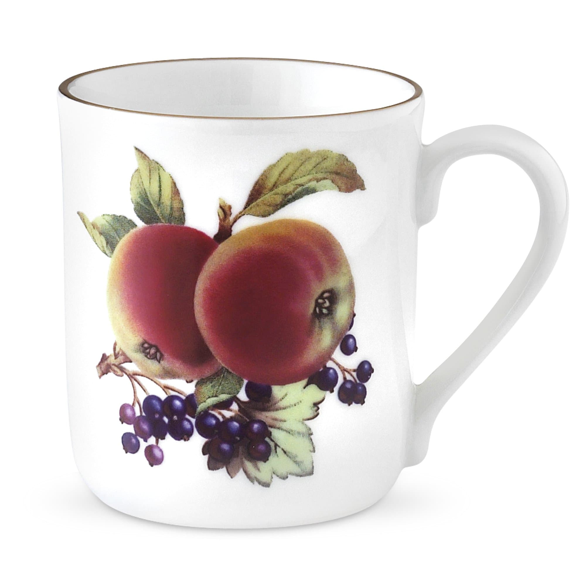 Royal Worcester Evesham Gold Mugs, Apple and Blackcurrant
