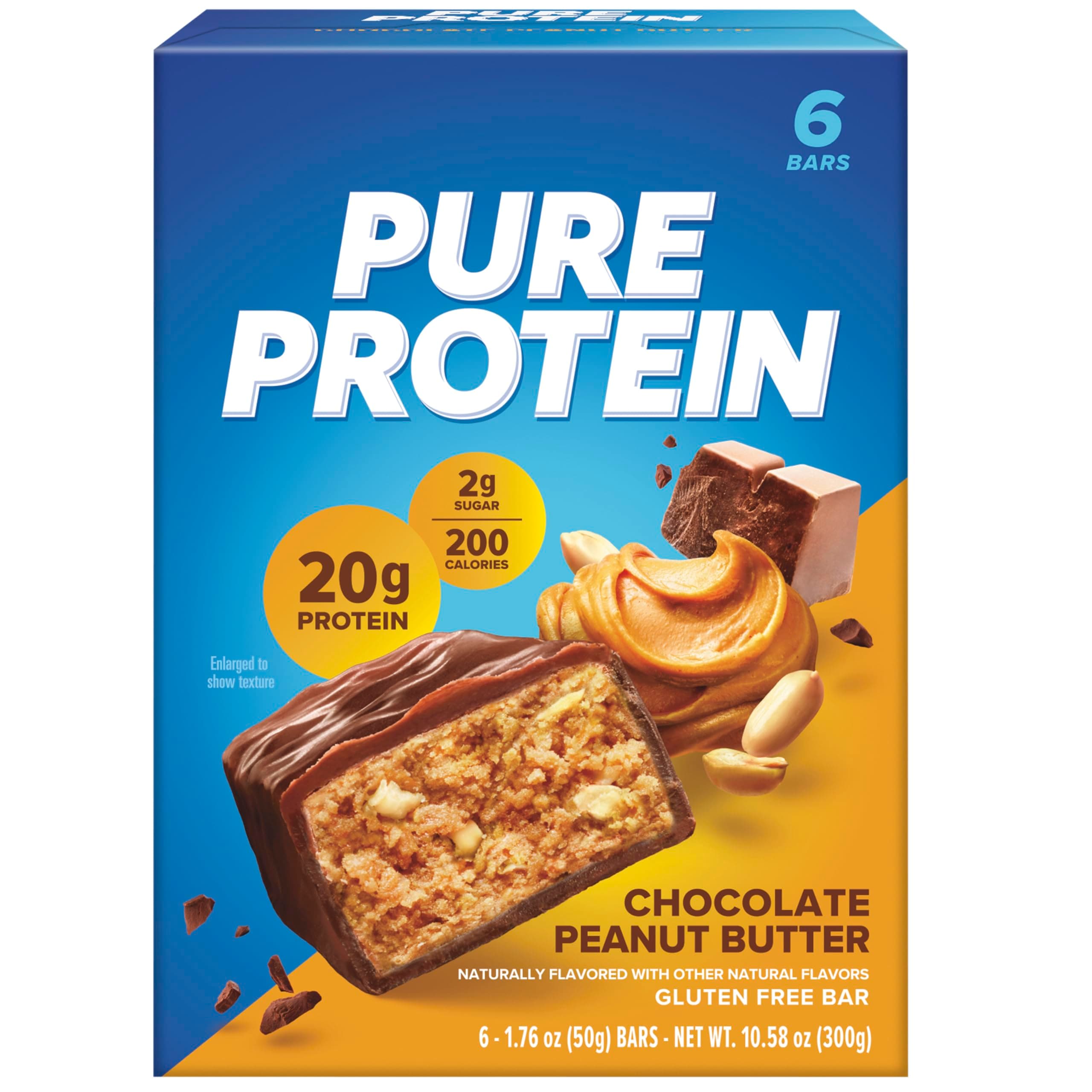 50 g High Protein Bar - 20 g Protein - 6 Bars (Chocolate Peanut Butter)