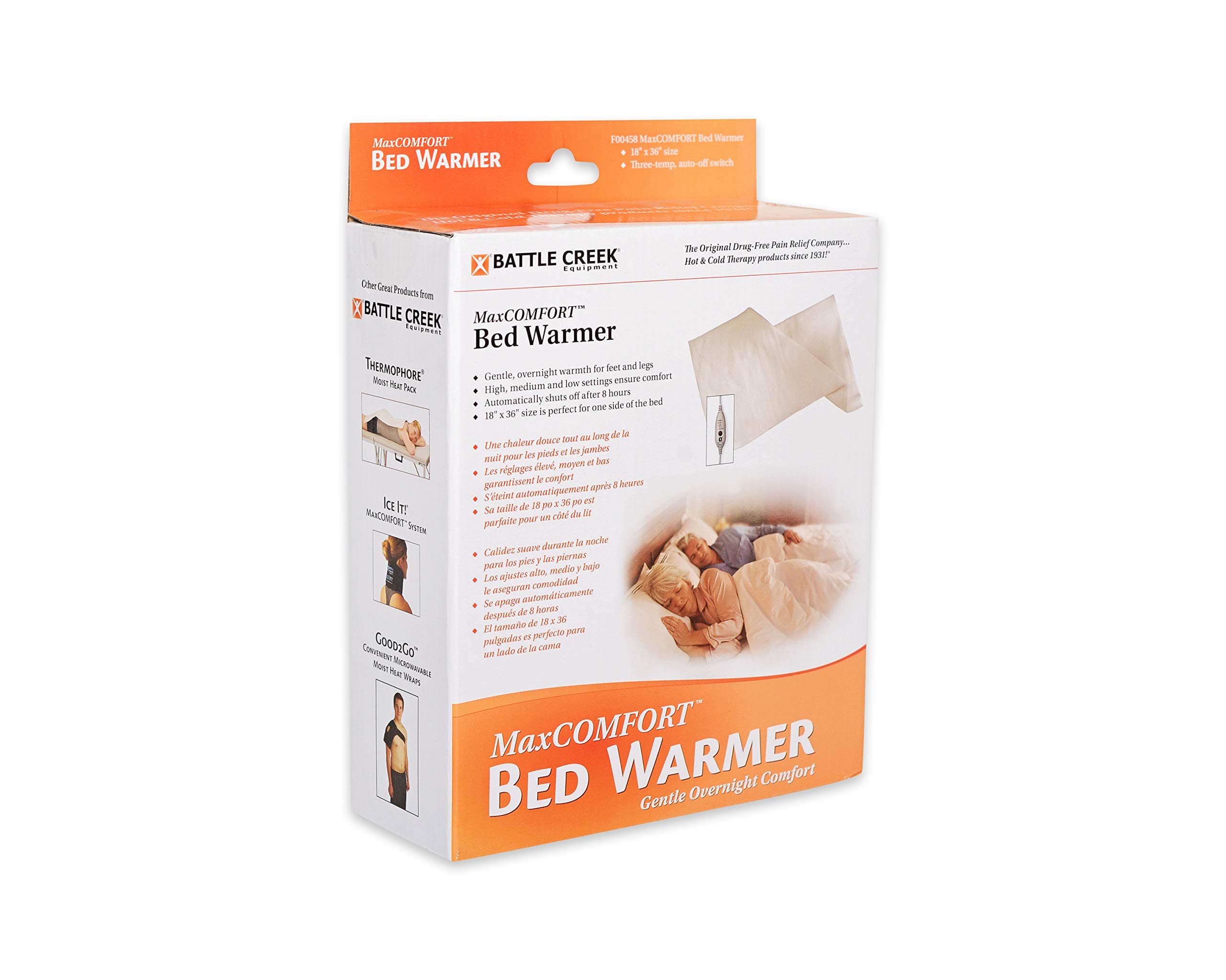 Battle Creek Bed Warmer with Three-Temp Settings and 8-Hour auto Shut-Off, Provides Low, Gentle Warmth All Night Long.