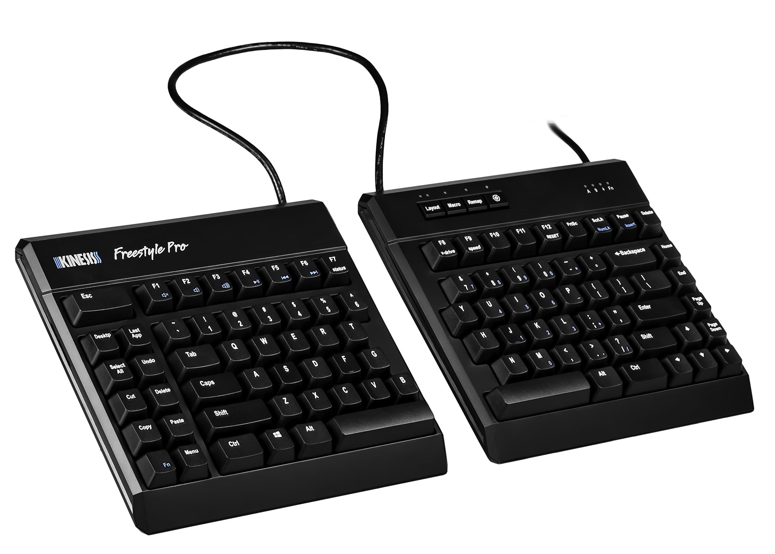 Freestyle Pro Quiet Ergonomic Split Mechanical Keyboard (Cherry MX Silent Red Switches)