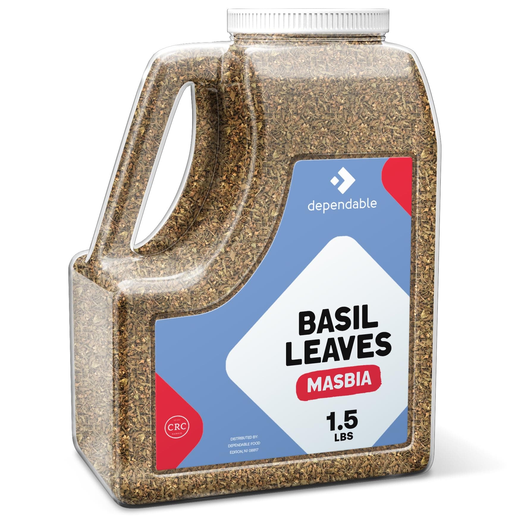 Dependable Food Basil Leaves -1.5 Lb. Jar- Bulk, Kosher, Dried Basil Seasoning for Pasta Sauces, Pesto, Salads, Garnishes & More - Natural, Non-GMO Thai Basil Spice