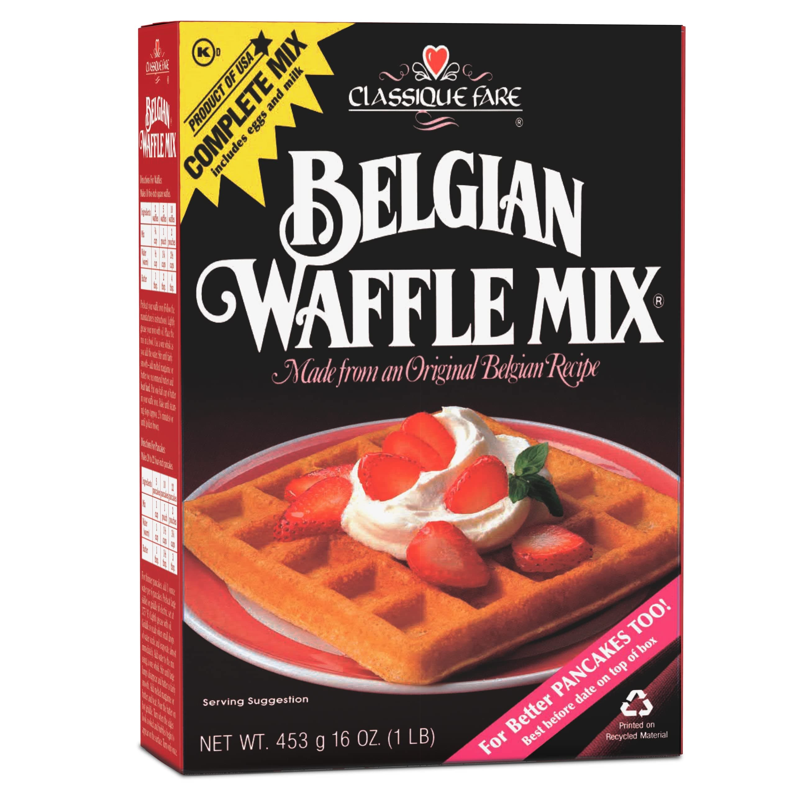 CLASSIQUE FARE, WAFFLE MIX,BELGIUM 16 OZ