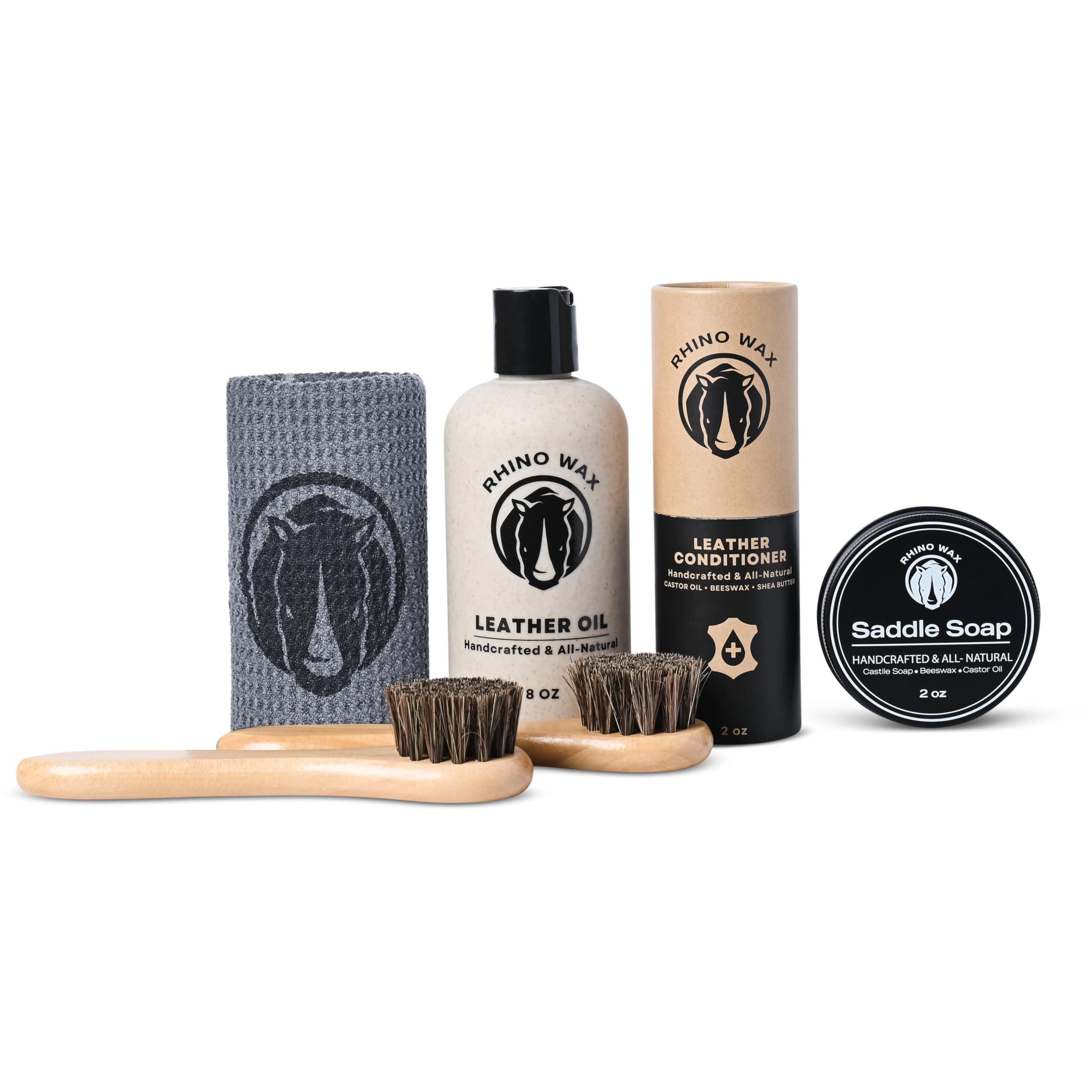 Horse Tack Kit - Includes: Saddle Soap for Leather & Conditioner - Leather Oil - Brushes - Cloth. Horse Supplies for Saddles, Bridles, Boots, Reins - Proudly Made in the USA (Not China)