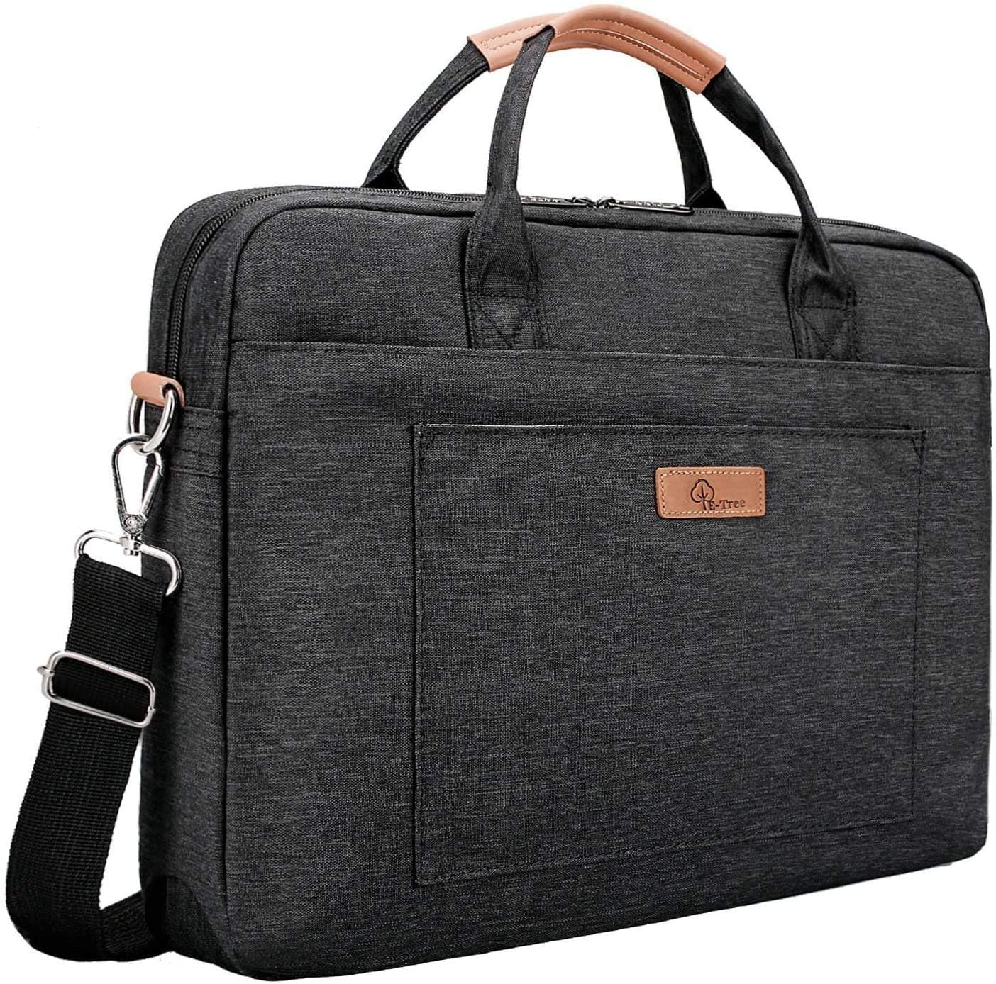 E-Tree Laptop Bag, 13.3 inch Shockproof Padded Laptop Case Briefcase Computer Bag Messenger Bag Work Bag 13-14 inch for Men Women Black